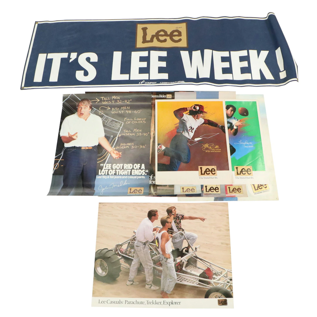 Lee "It's Lee Week!" Jeans Advertising Banner and Posters, Late 20th Century