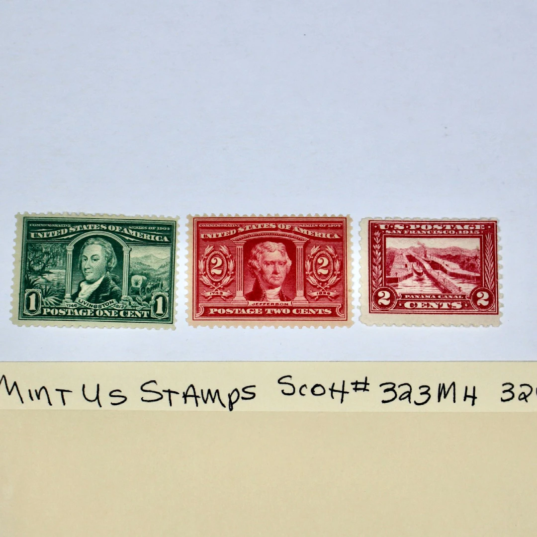 Three Early Mint Condition U.S. Stamps: Scott 323, 324, 402
