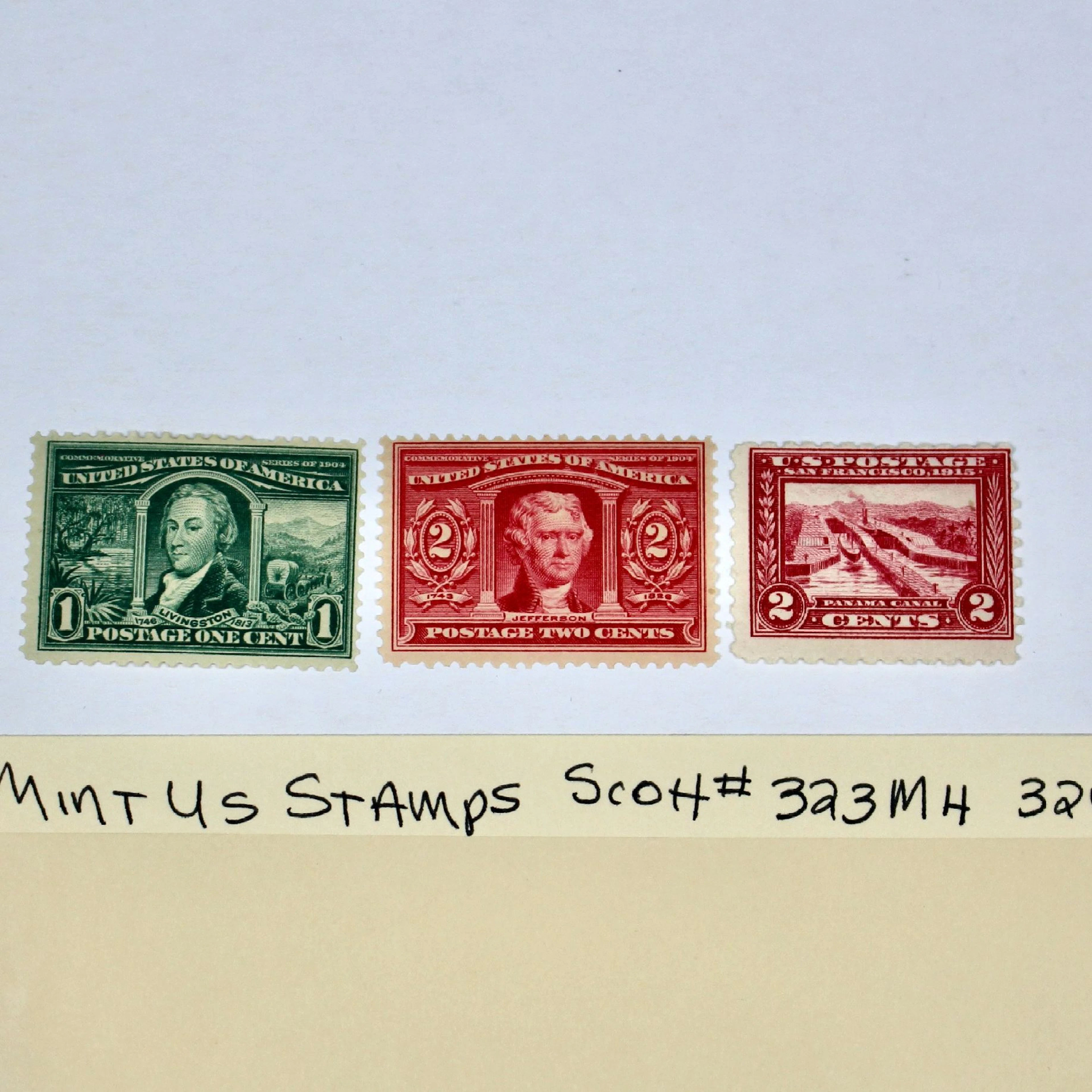 Three Early Mint Condition U.S. Stamps: Scott 323, 324, 402