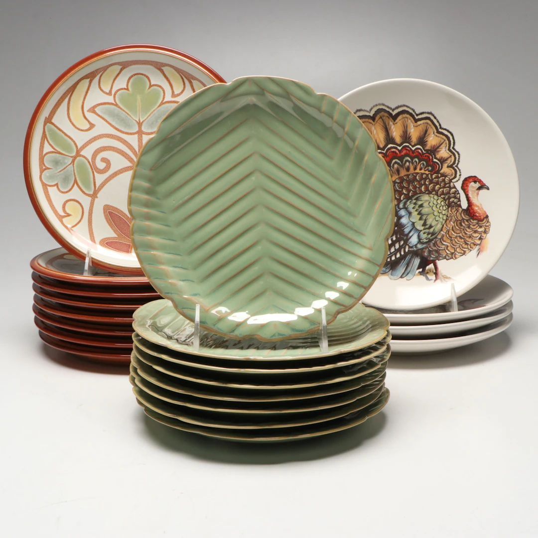 Pottery "Turkey" Plates with Denby and Other Rustic Ceramic Plates