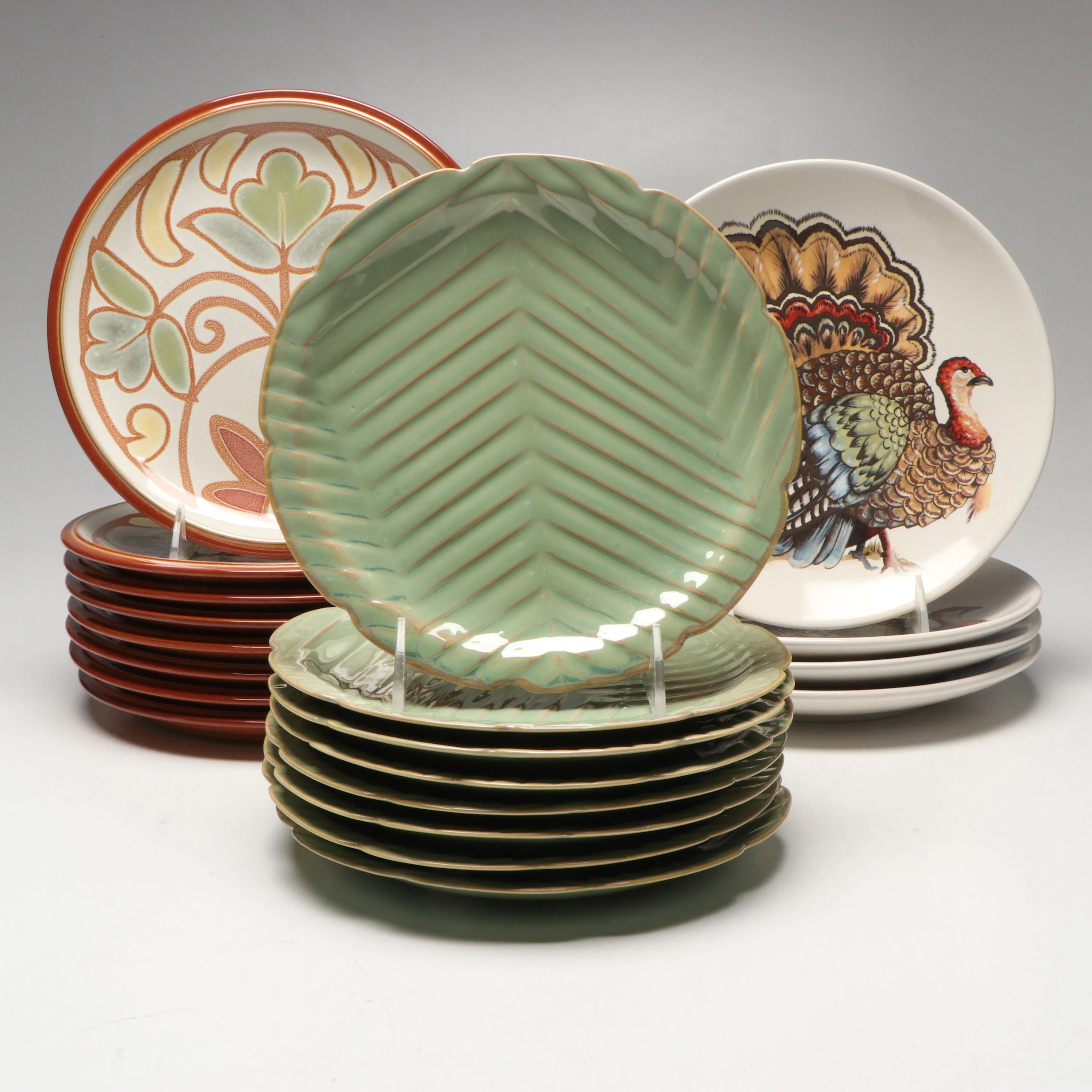 Pottery "Turkey" Plates with Denby and Other Rustic Ceramic Plates