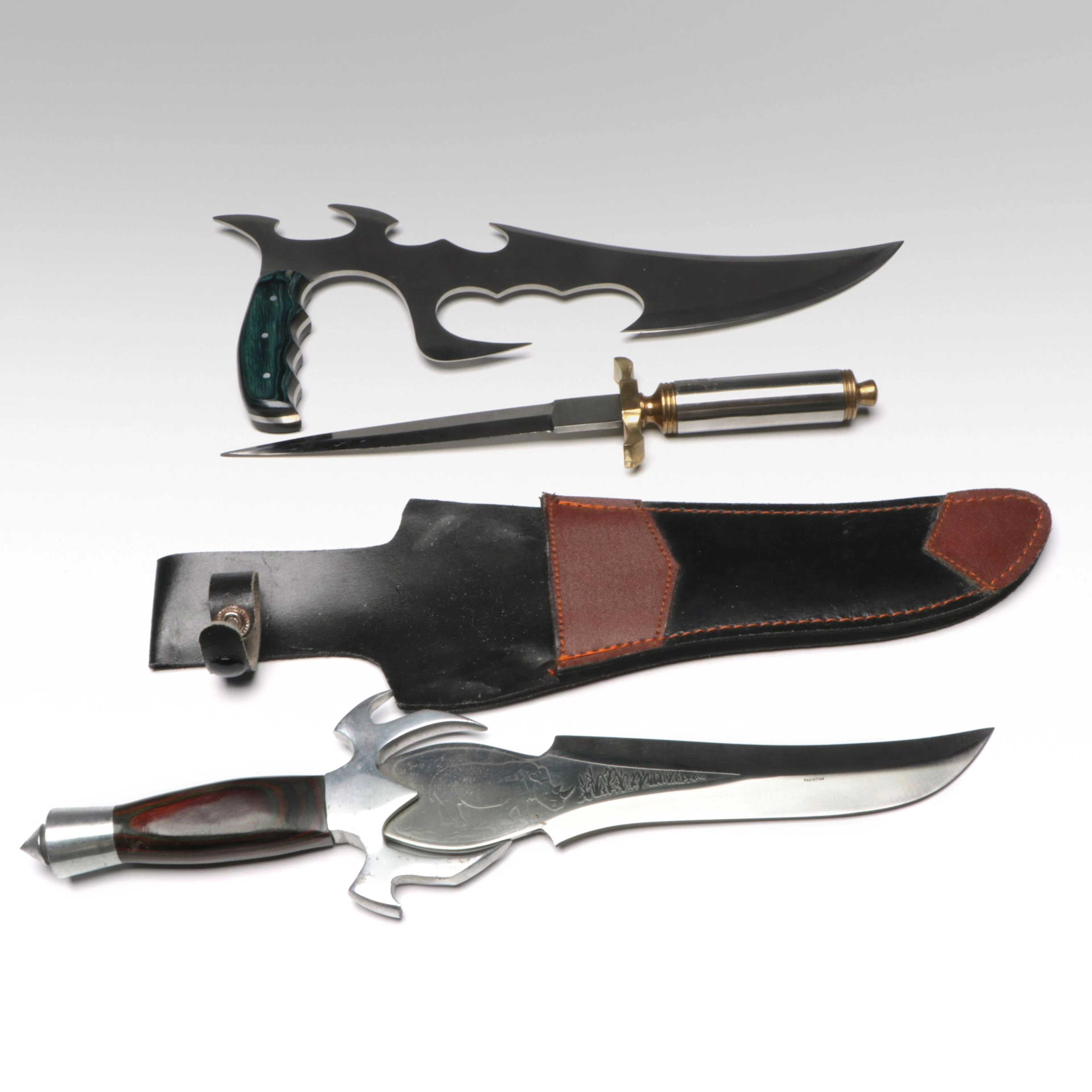 Fantasy Bat'leth Star Trek Style Knife with Knife, Dagger and Sheath