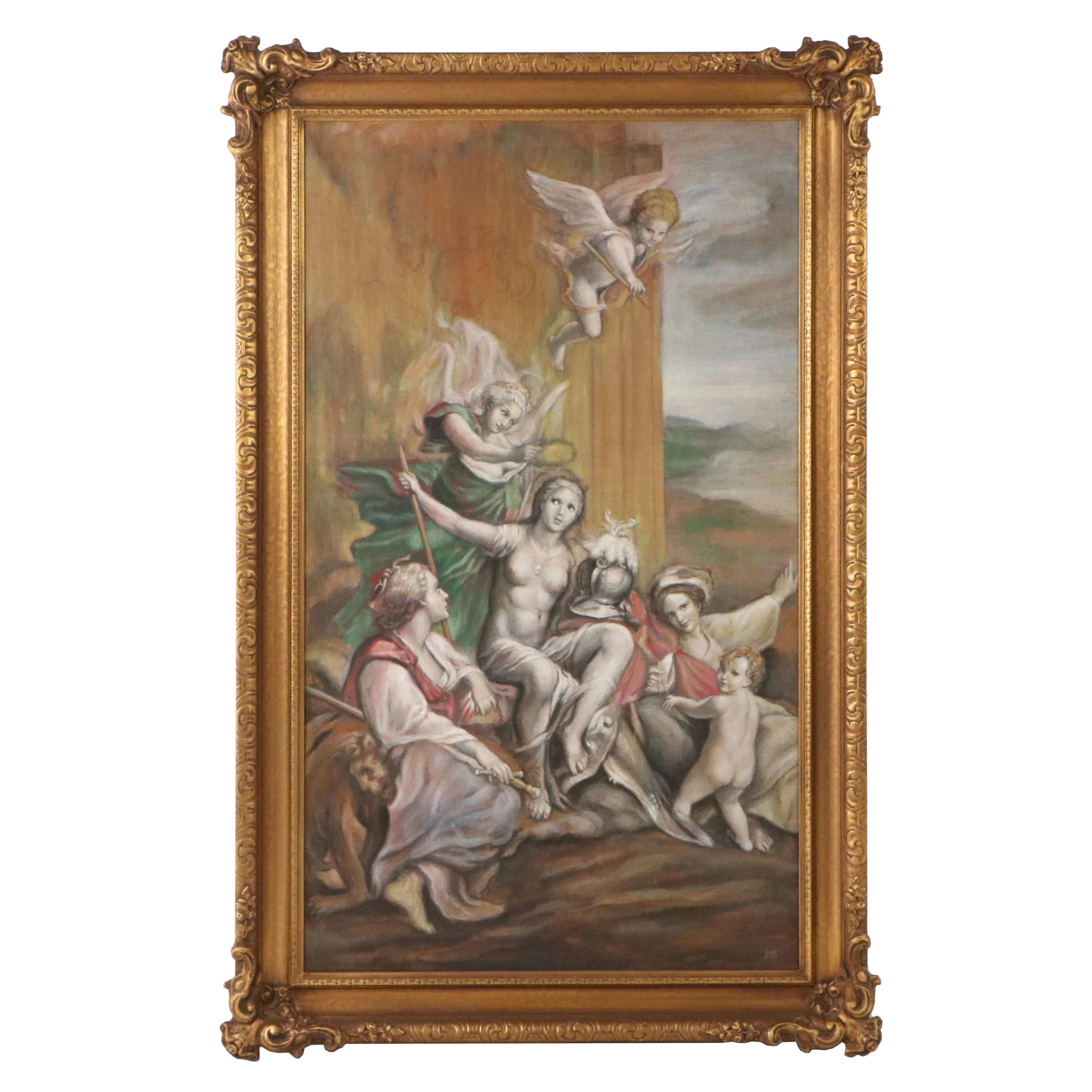 After Correggio Oil Painting "Allegory of Virtue"