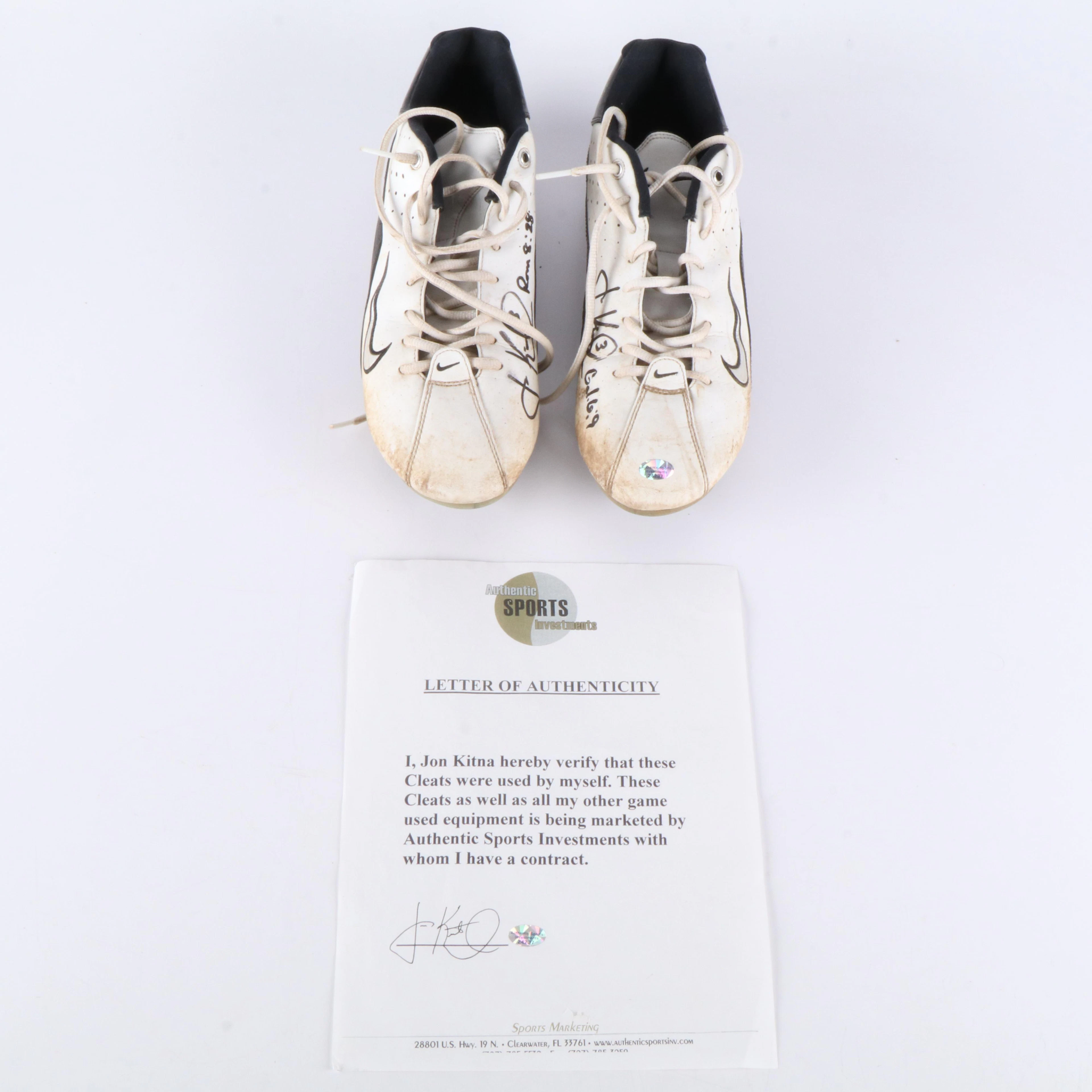 John Kitna Game Worn and Signed Nike Football Cleats
