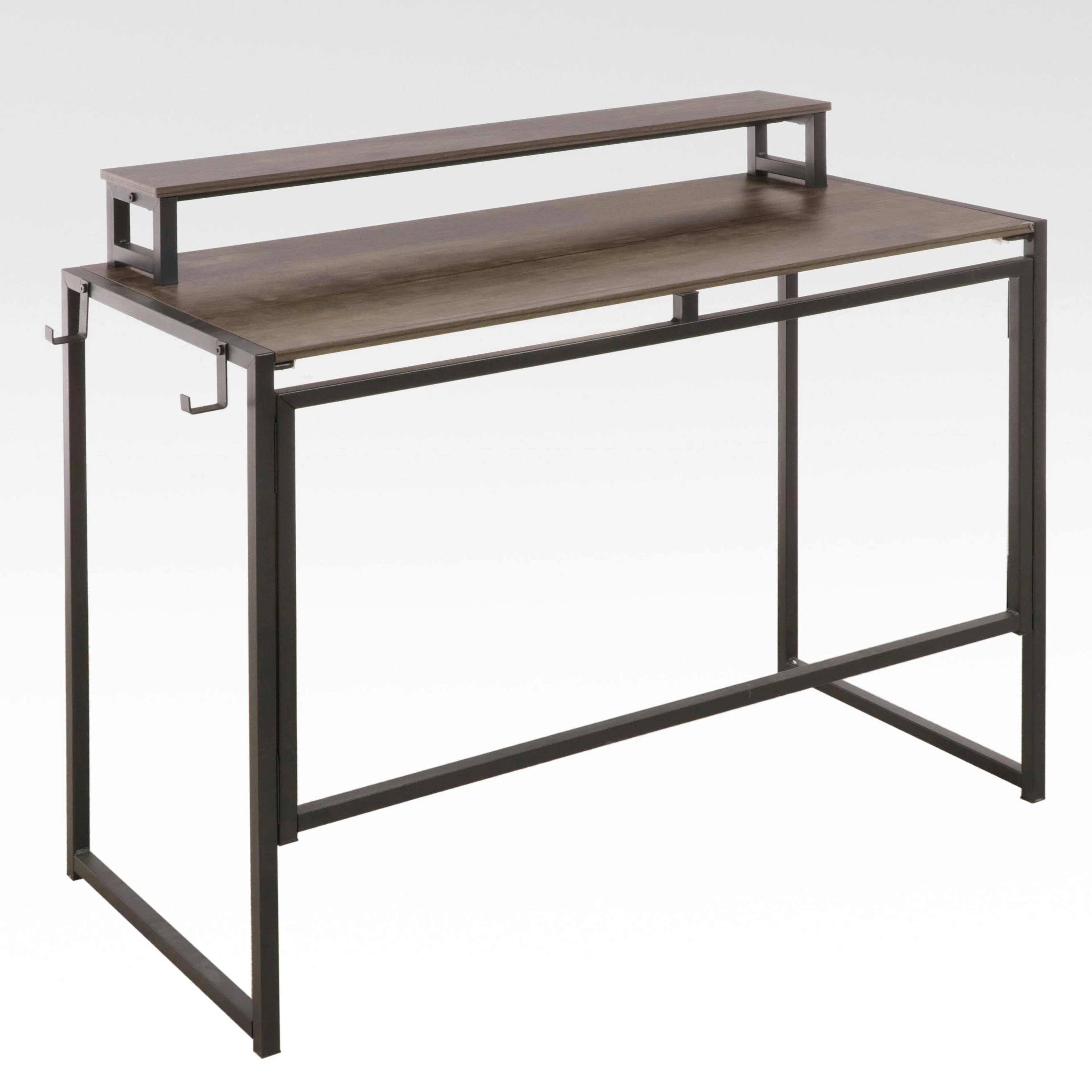 Industrial Style Metal and Laminate Desk with Riser, 21st Century
