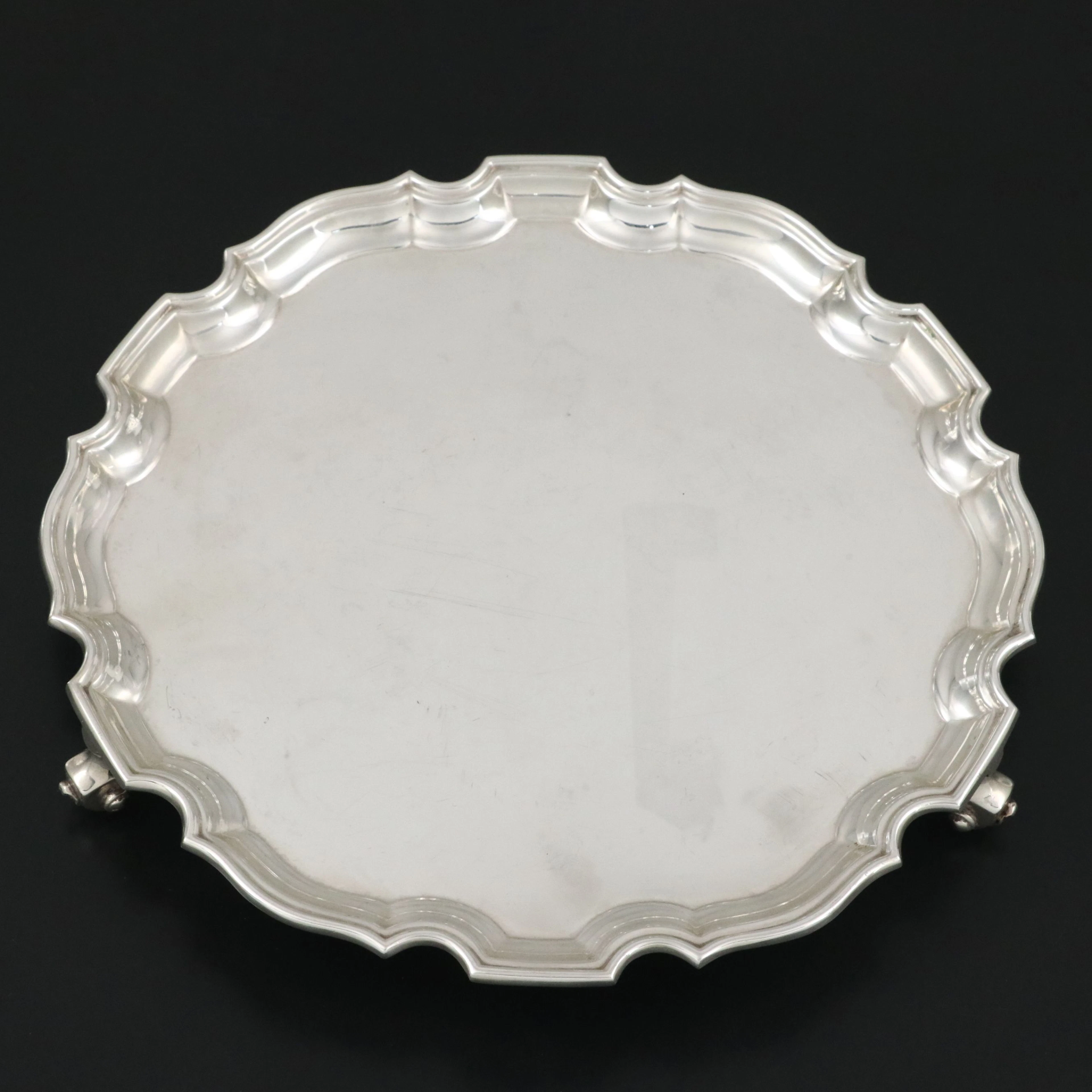Wakely & Wheeler English Sterling Silver Salver Tray, 1961