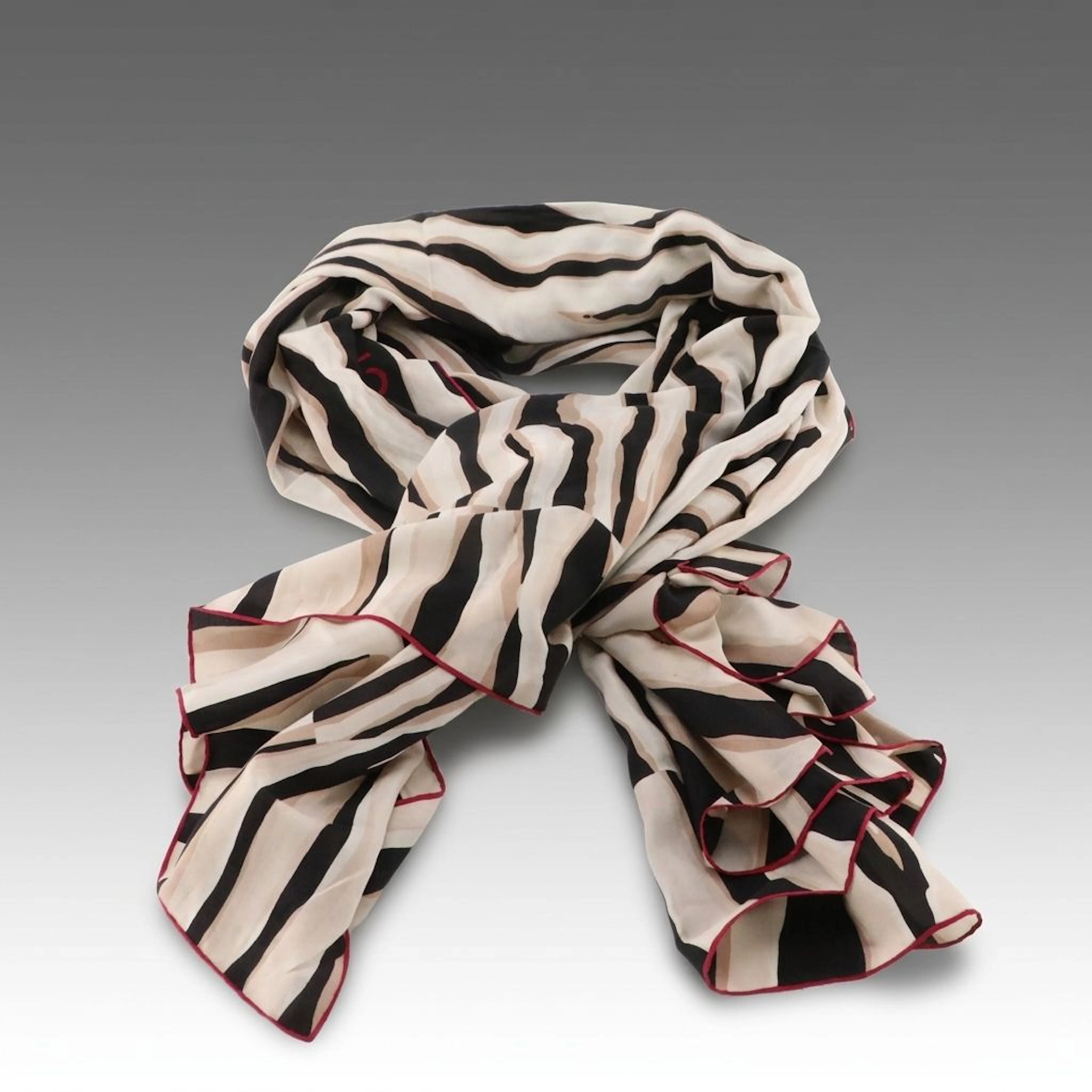 Louis Vuitton Silk Scarf in Zebra Stripe Pattern