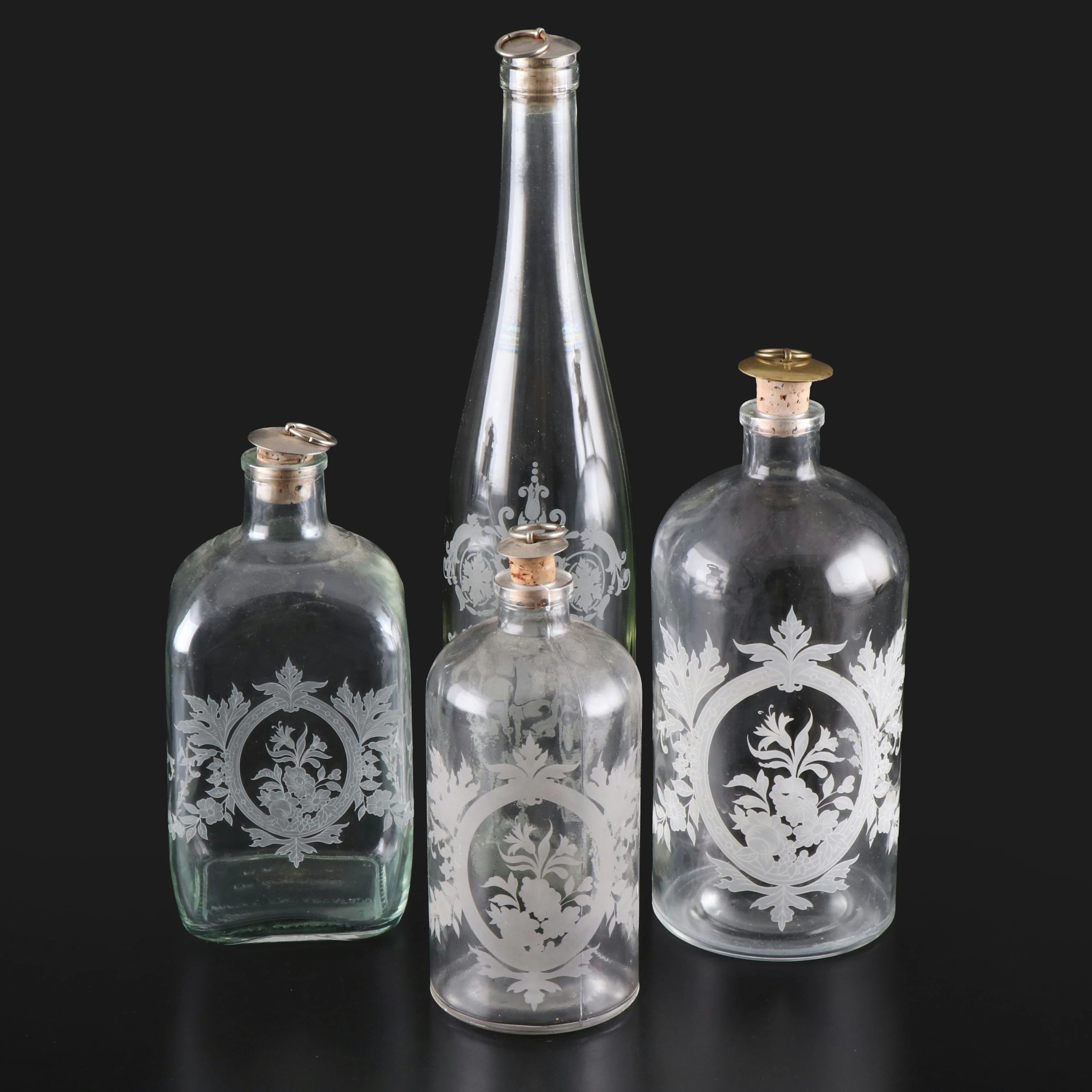 Portuguese Glass Decanters, Vintage