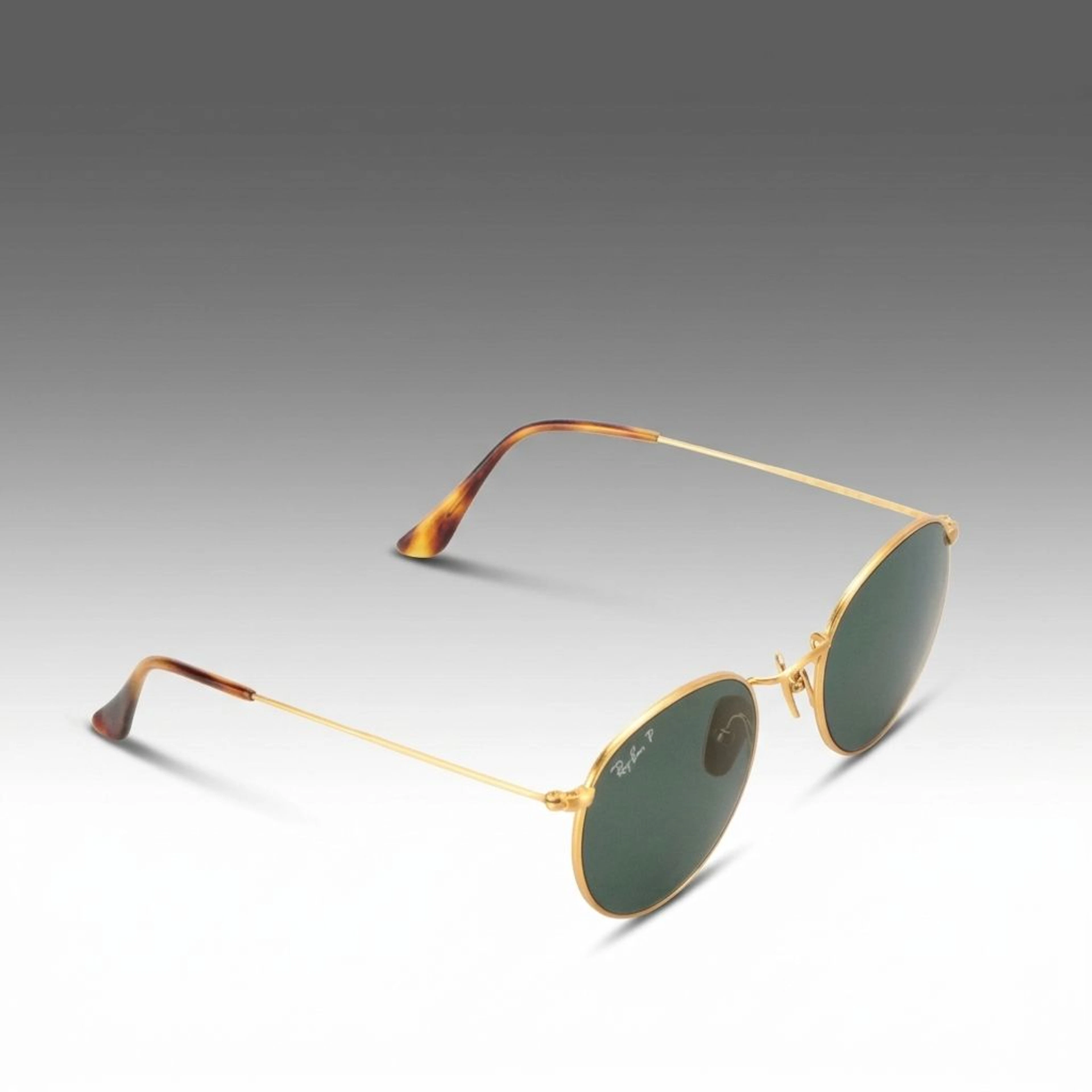 Ray-Ban RB6247 Round Titanium Framed Polarized Sunglasses with Case and Box