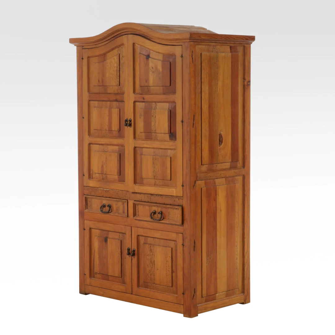 Spanish Colonial Style Pine Armoire, Late 20th Century