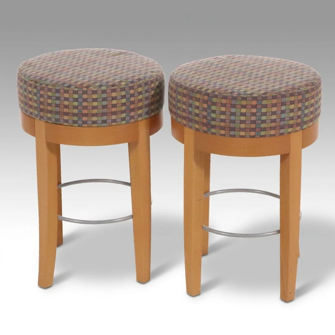 Tonon Italian Modern Upholstered Stools, Late 20th Century