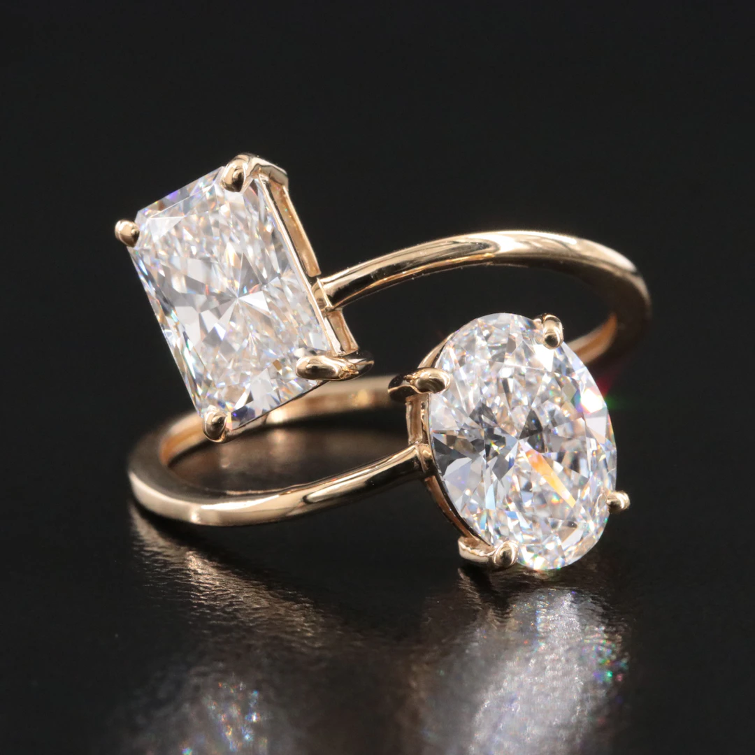 14K 3.23 CTW Lab Grown Diamond Bypass Ring with IGI Reports