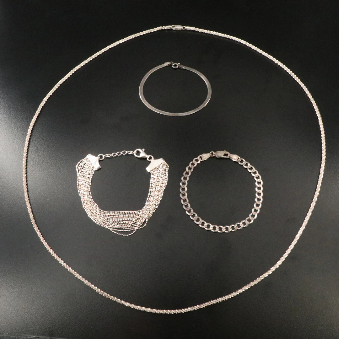 Sterling Necklace and Bracelets
