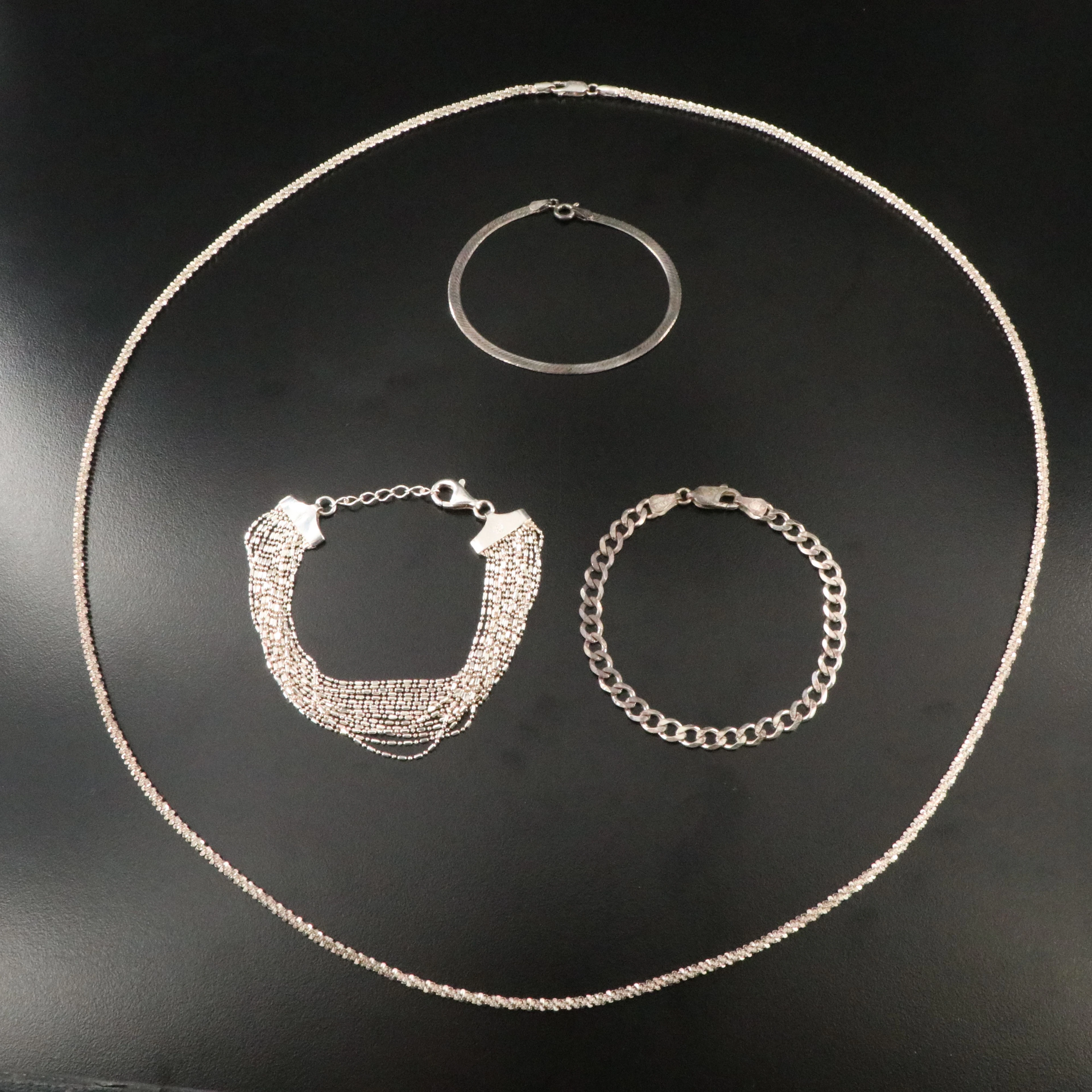 Sterling Necklace and Bracelets