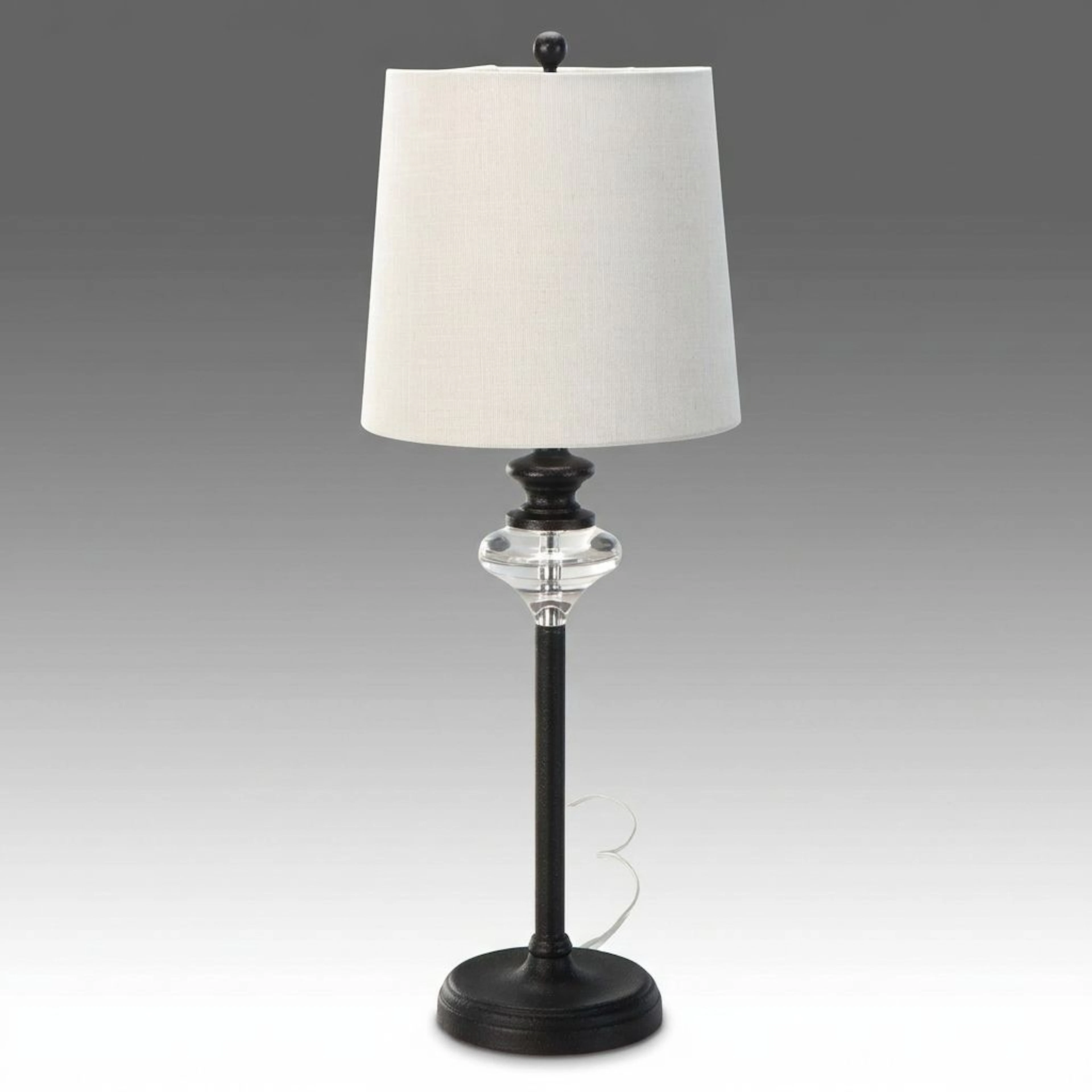 Bronzed Finish Table Lamp with Glass Accent, Contemporary