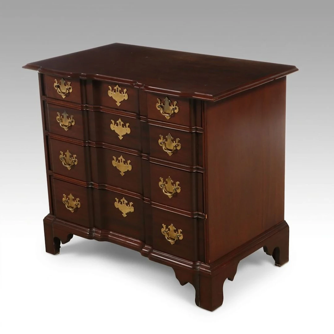 Chippendale Style Mahogany Finish Four-Drawer Chest