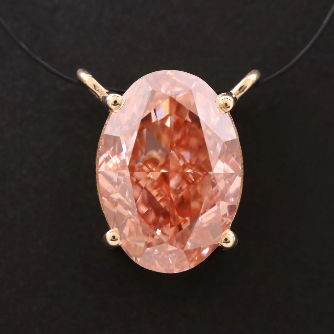14K Pendant Setting with 4.08 CT Fancy Pink Lab Grown Diamond