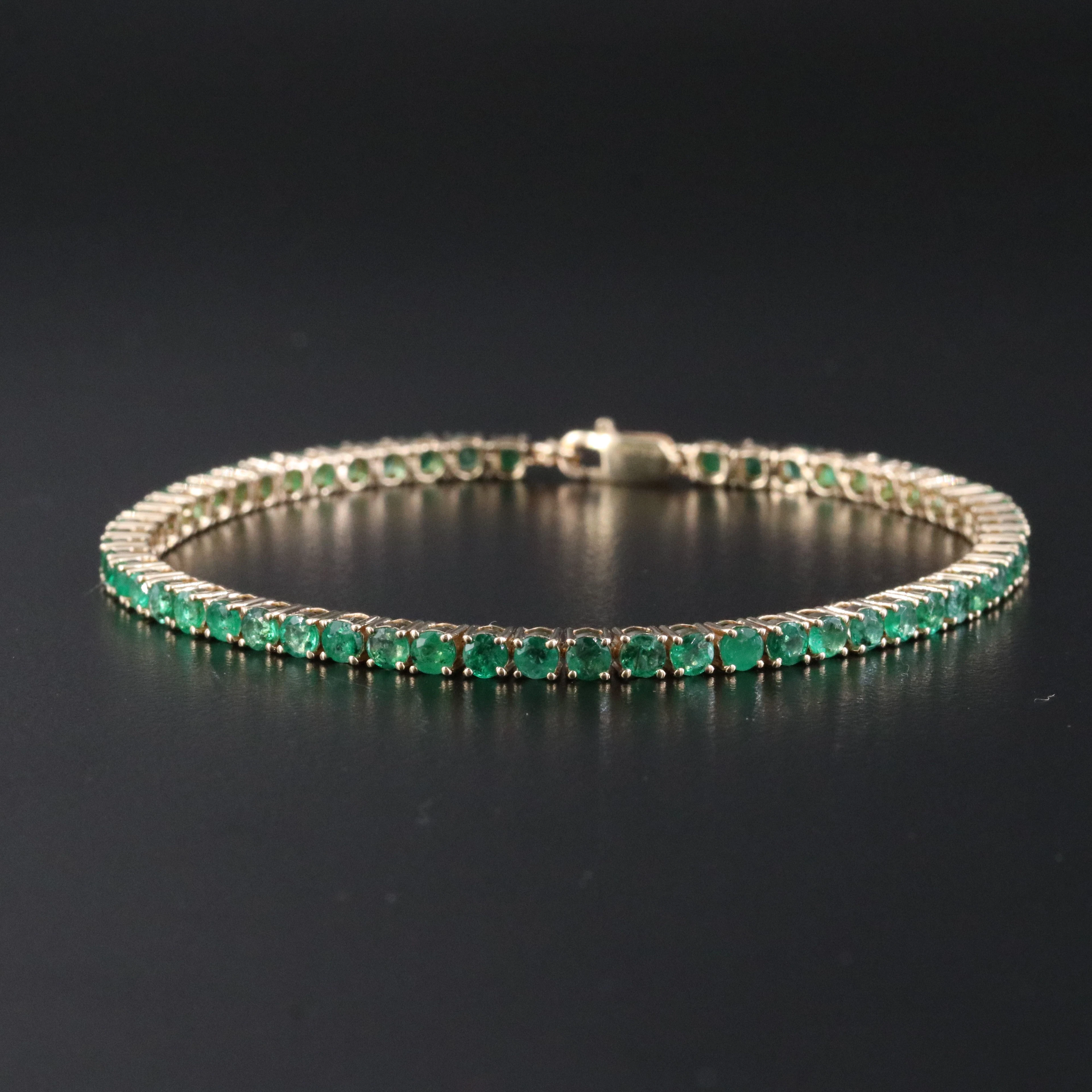 14K 5.28 CTW Emerald Line Bracelet