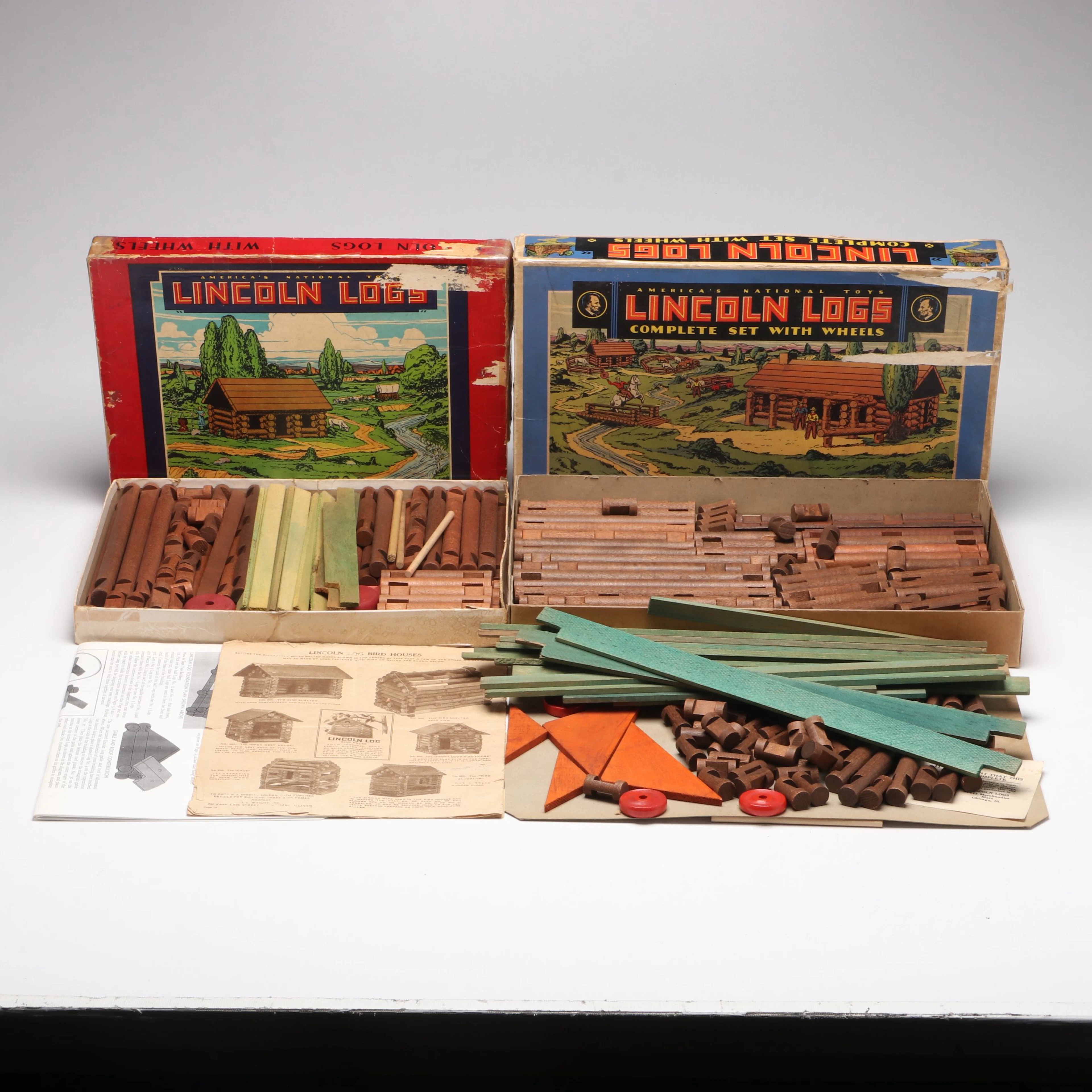 Wright Toys Original Lincoln Log Building Sets, Early 20th Century