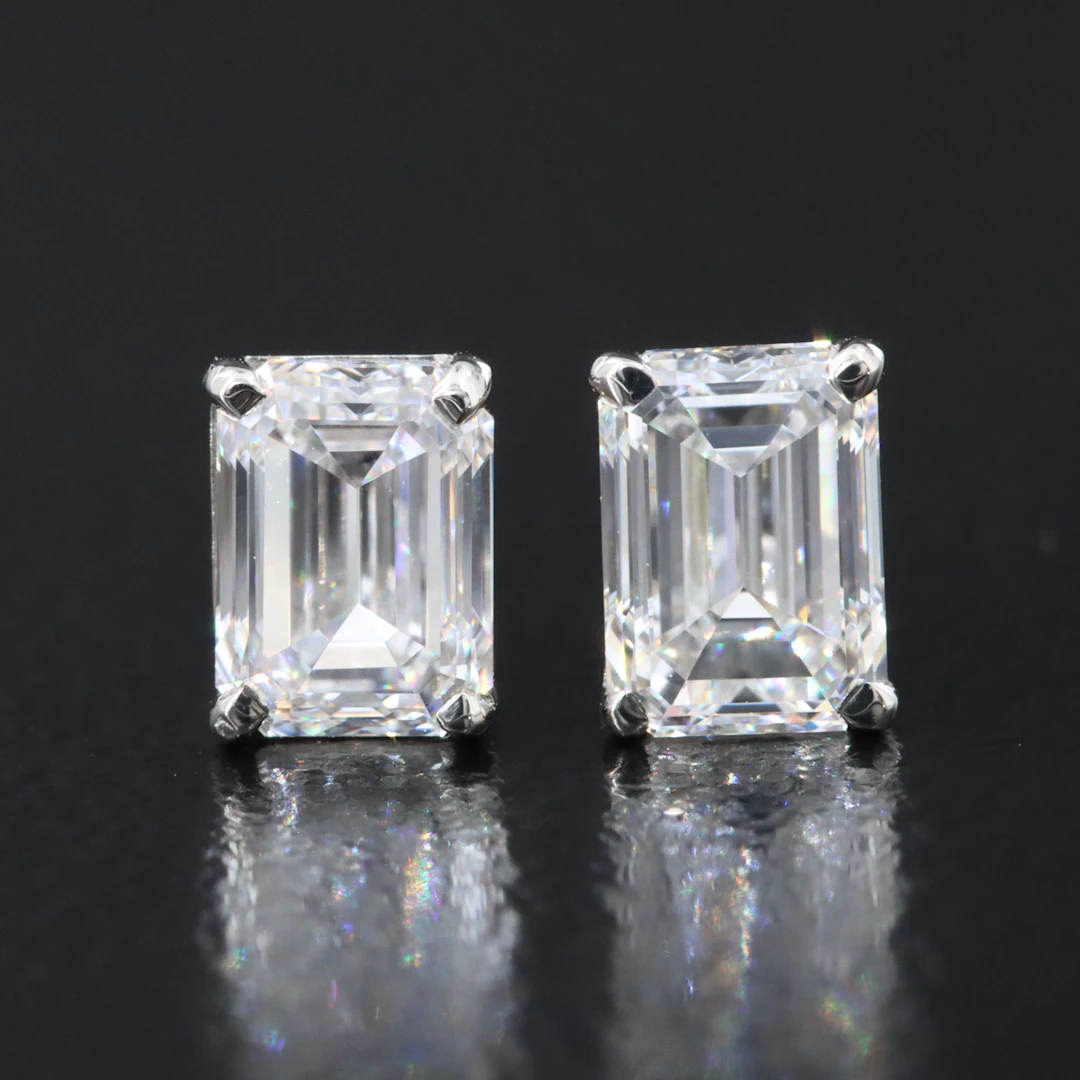 Platinum 1.00 CTW Diamond Earrings with GIA Reports
