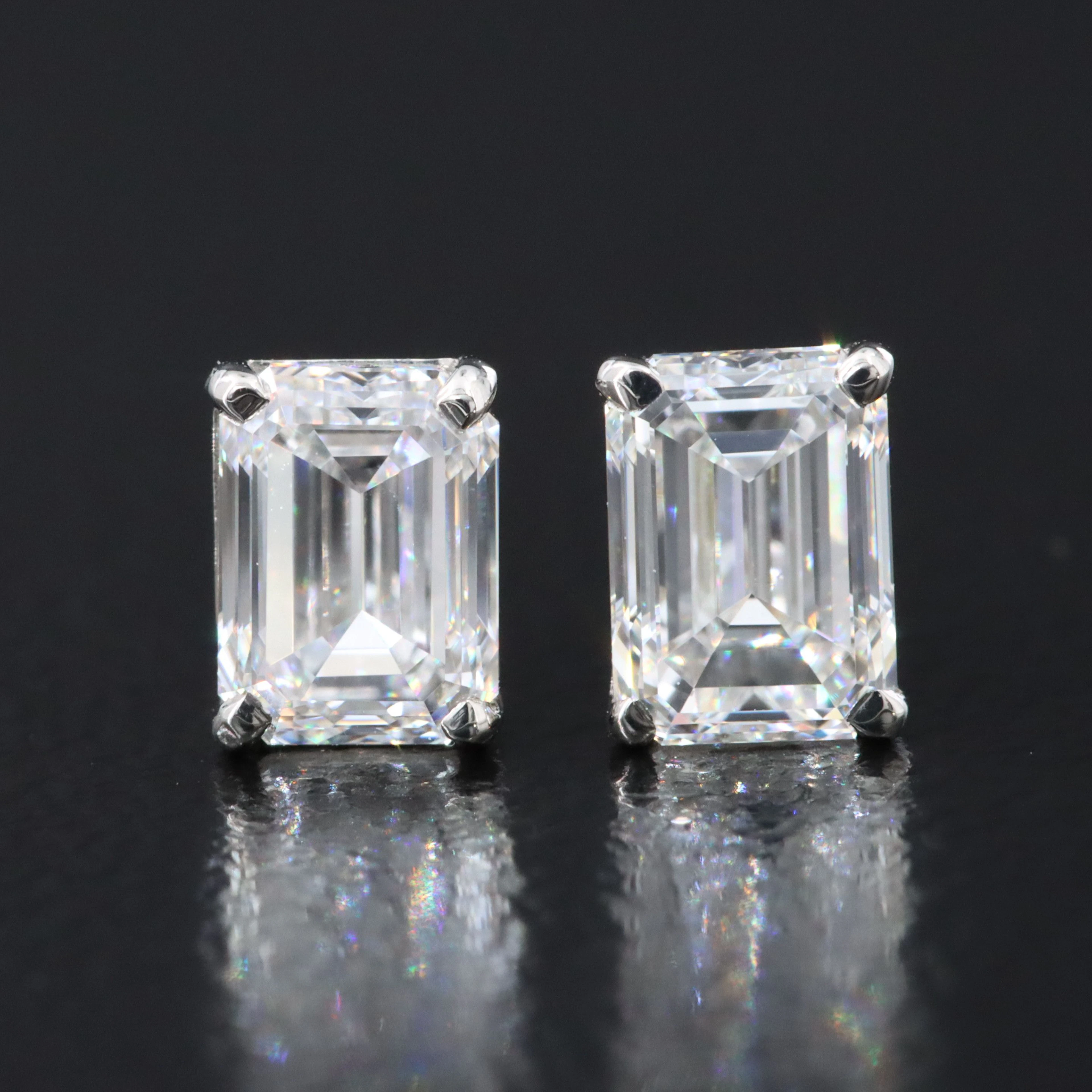 Platinum 1.00 CTW Diamond Earrings with GIA Reports