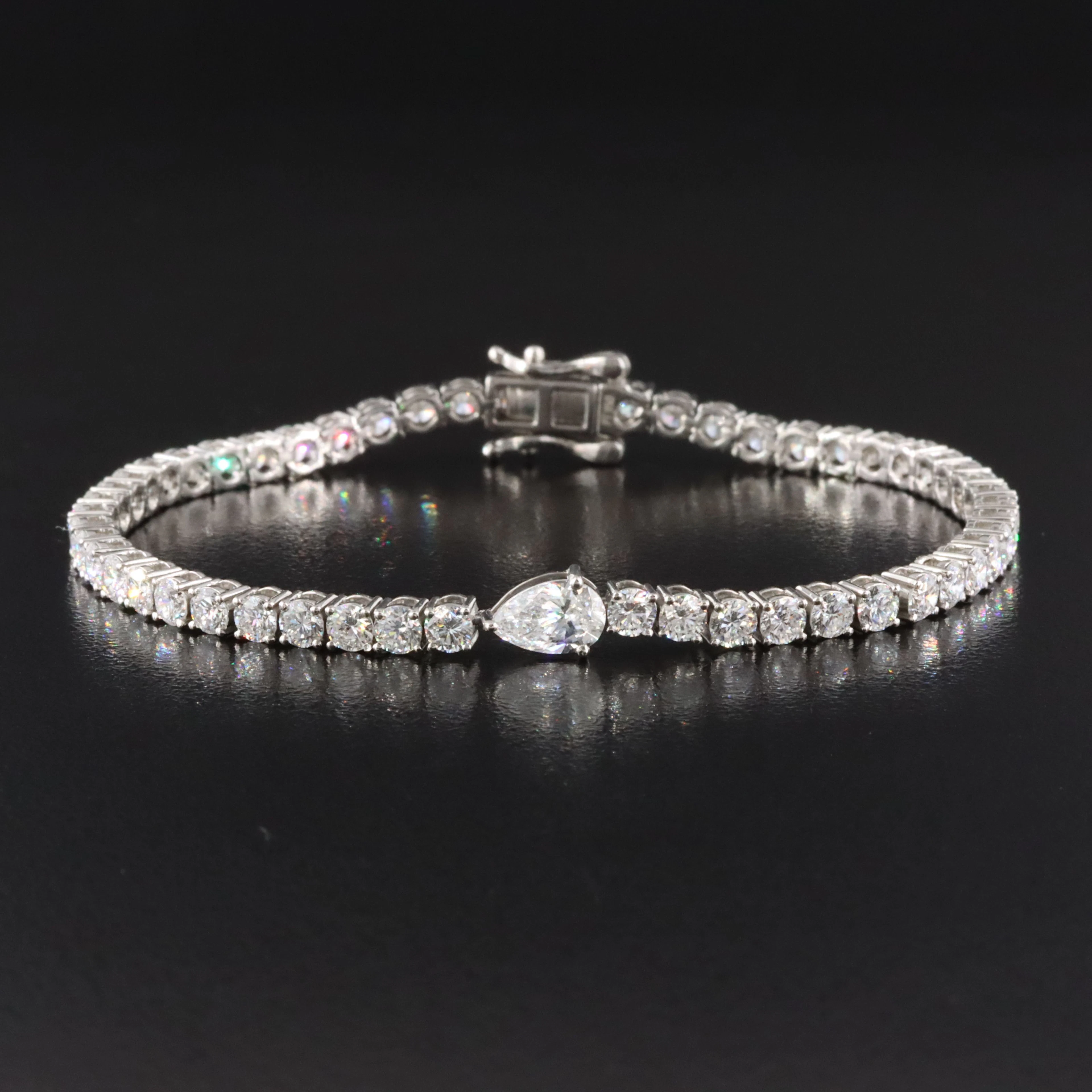 Platinum 5.79 CTW Lab Grown Diamond Line Bracelet