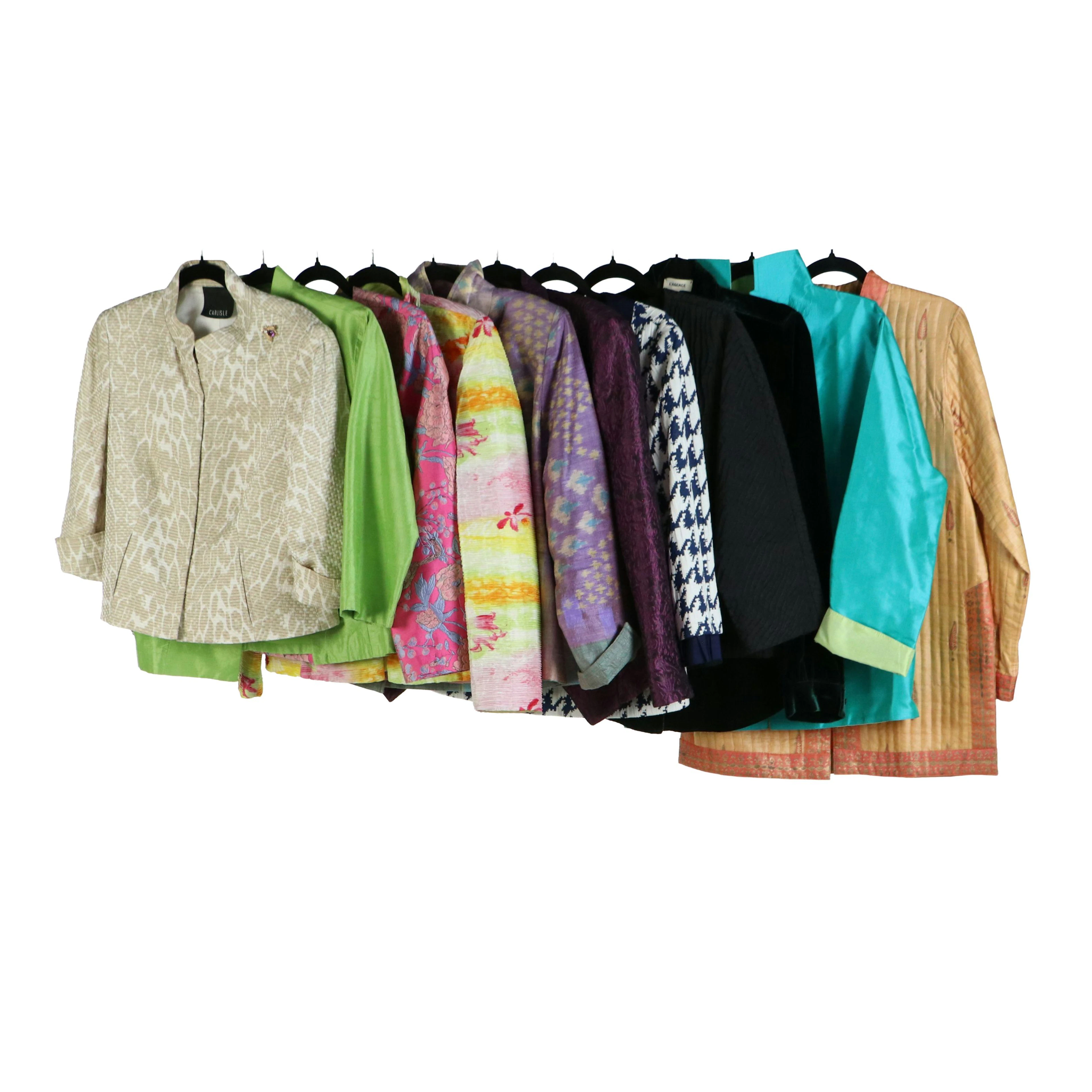 L'Agence Velvet Blouse, Dei Tre Trapunto Cut-Away Blazer, and Other