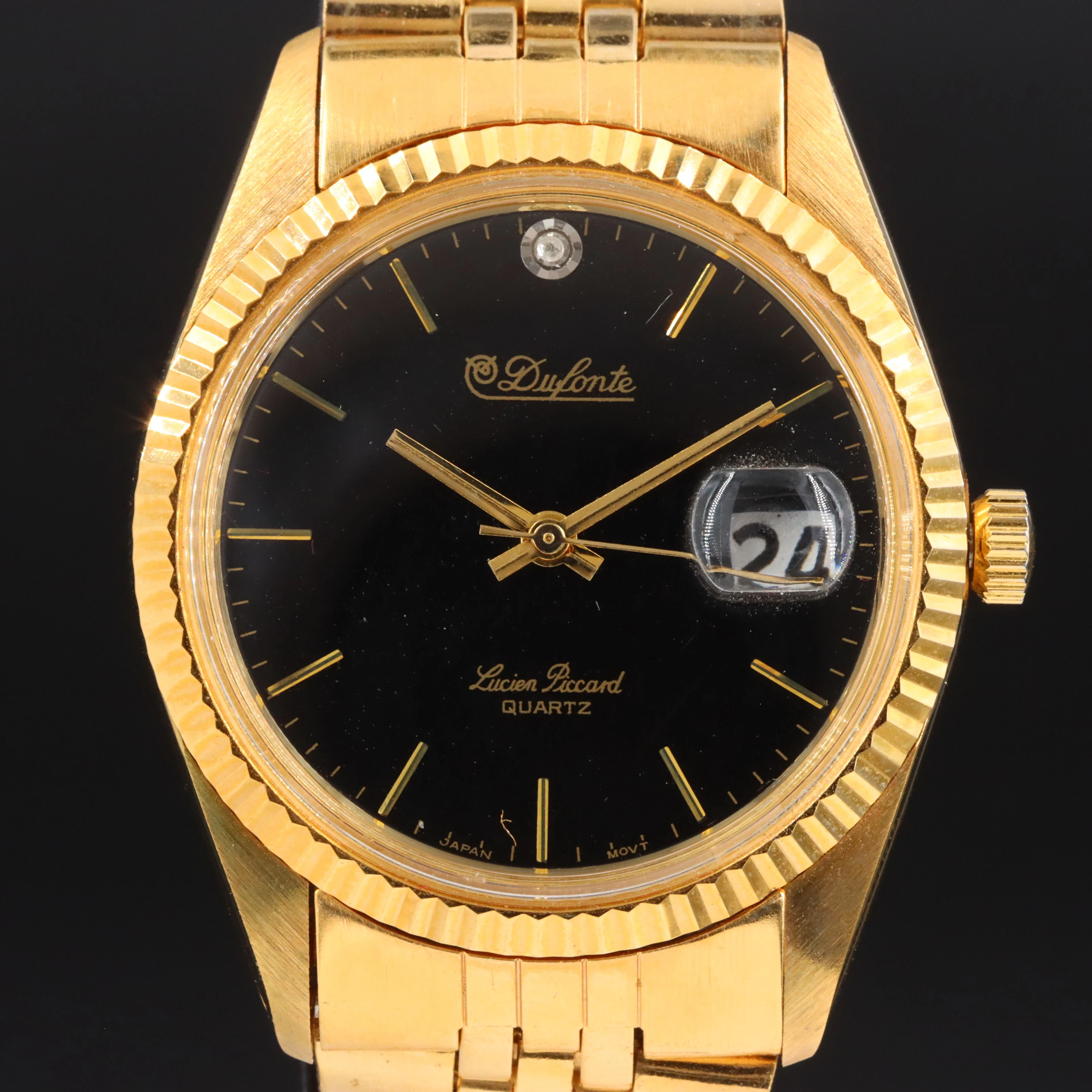 Dufonte by Lucien Piccard Diamond Accent Gold-Tone Watch