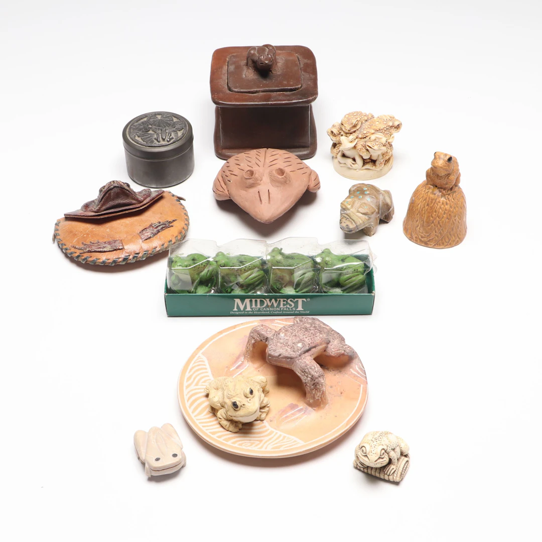 Frog Lidded Box with Figural Candles and More Novelty Décor
