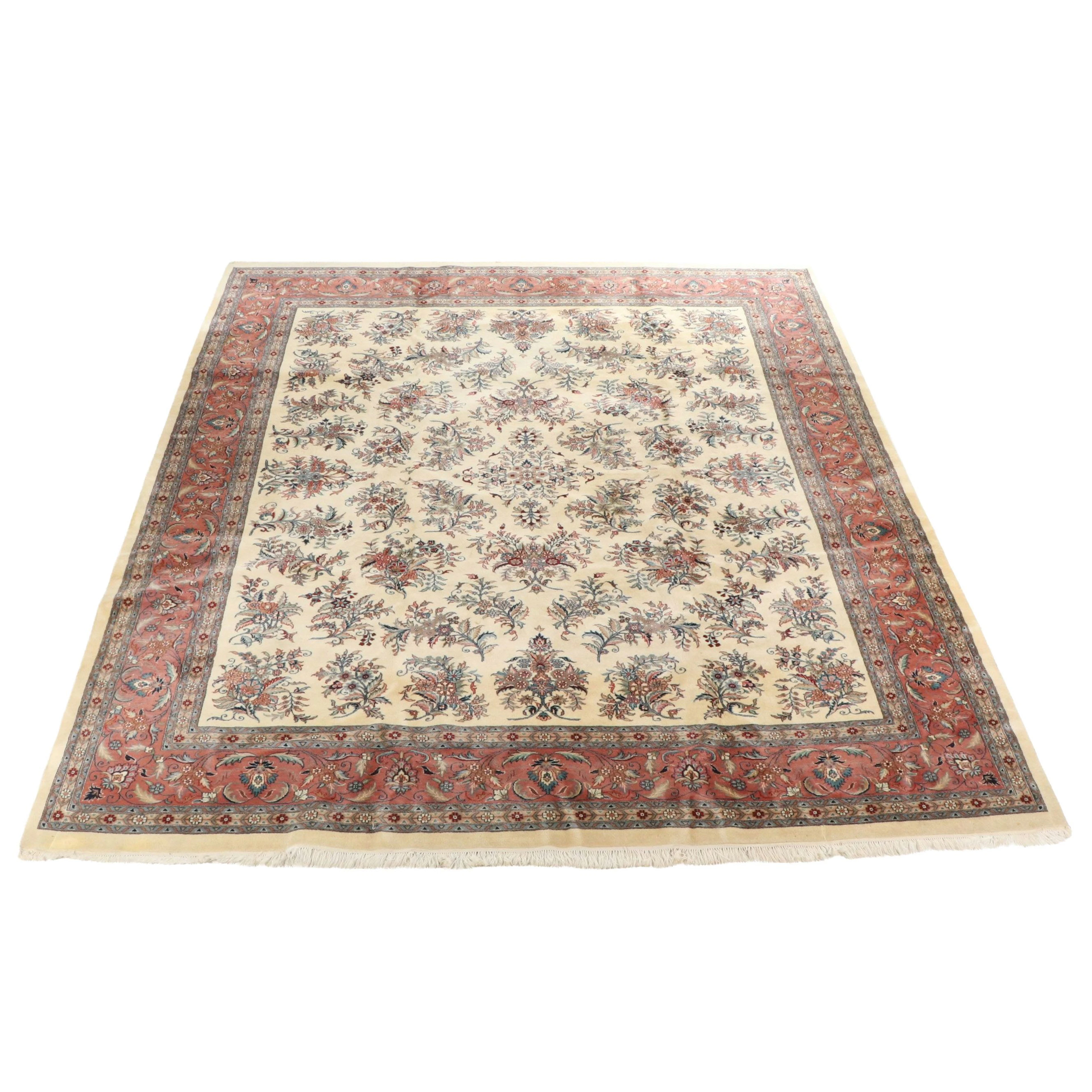 11'10 x 15'3 Hand-Knotted Persian Sarouk Style Room-Sized Rug