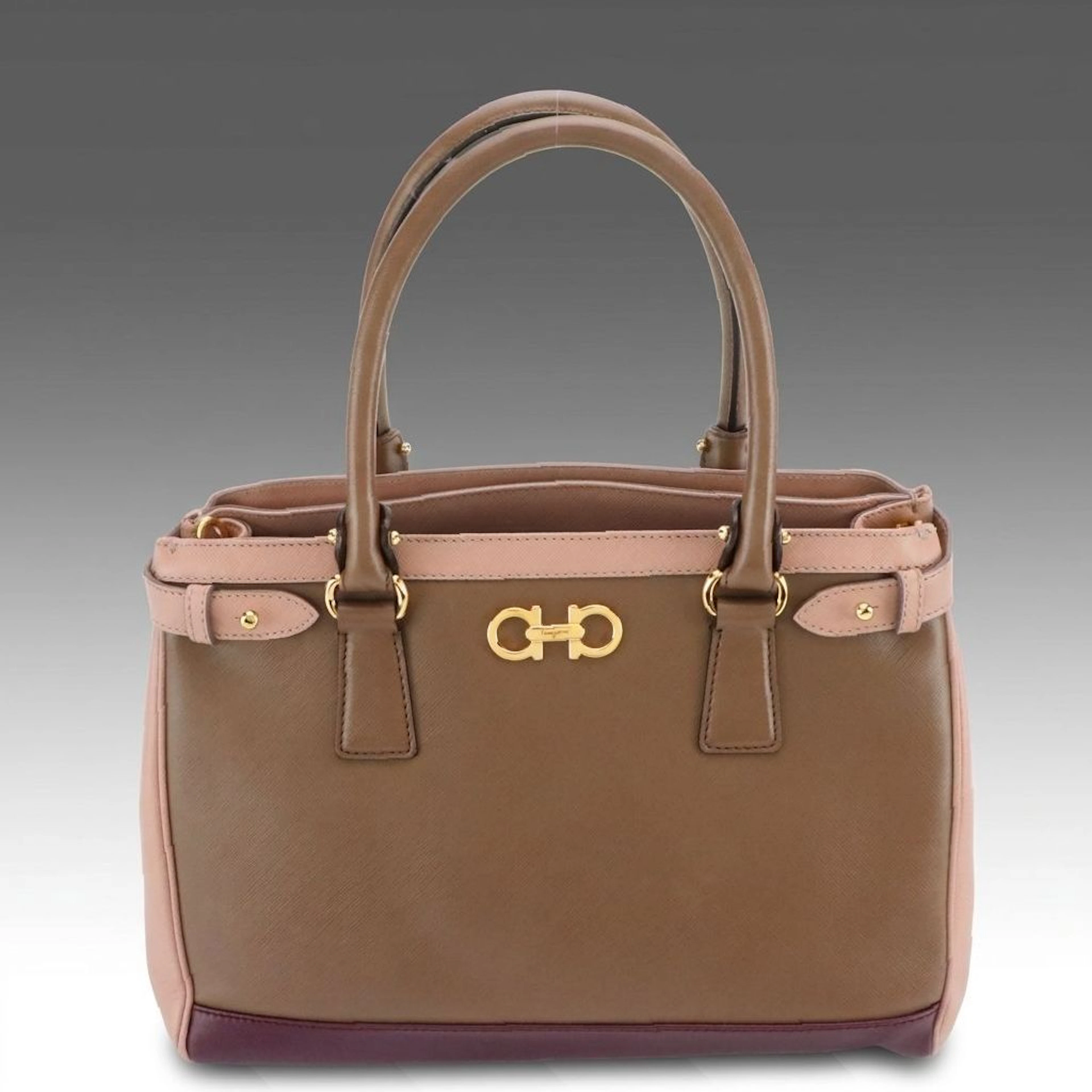 Salvatore Ferragamo Batik Two-Way Medium Tote Bag in Tricolor Saffiano Leather