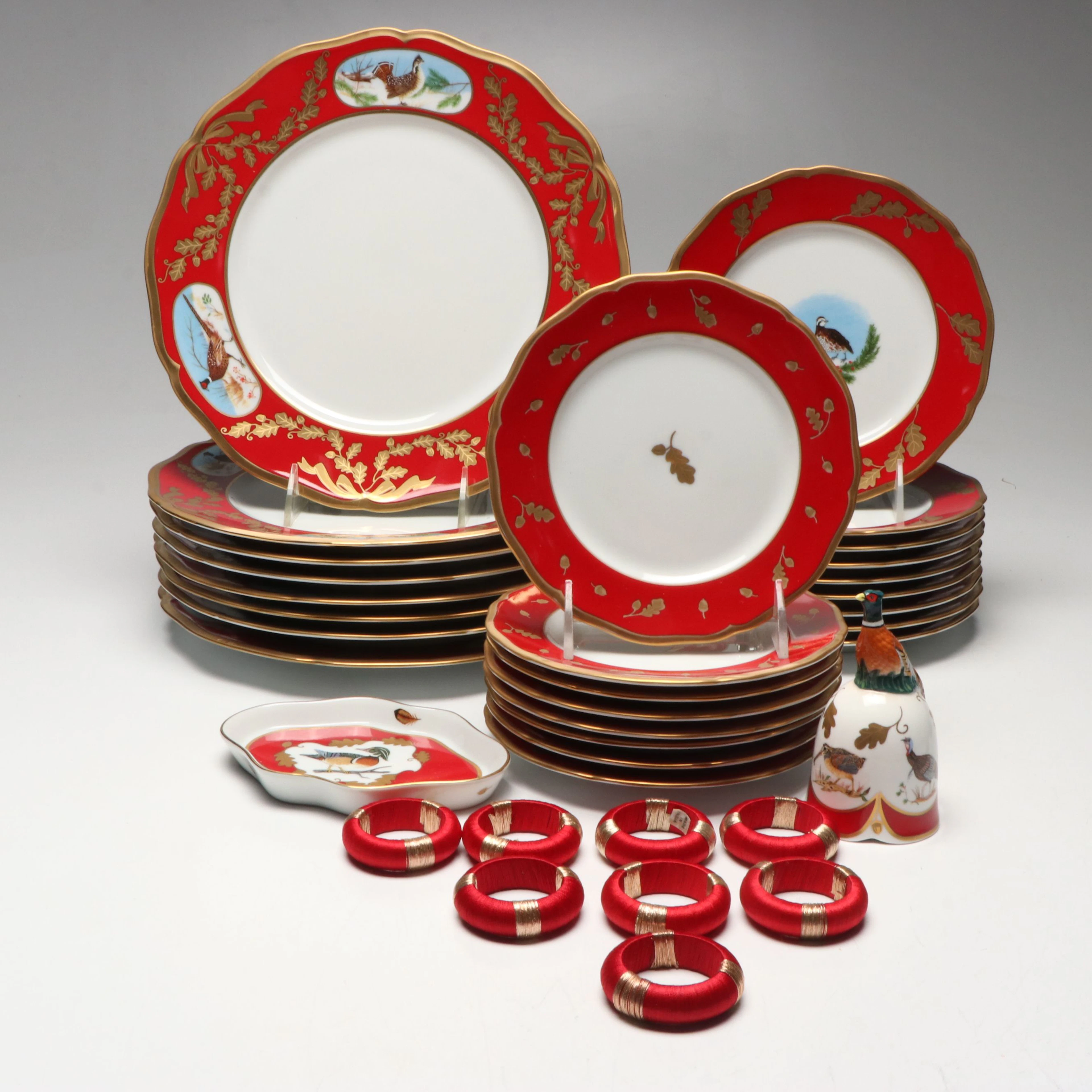 Lynn Chase Designer "Winter Game Birds" Porcelain Tableware, 1988