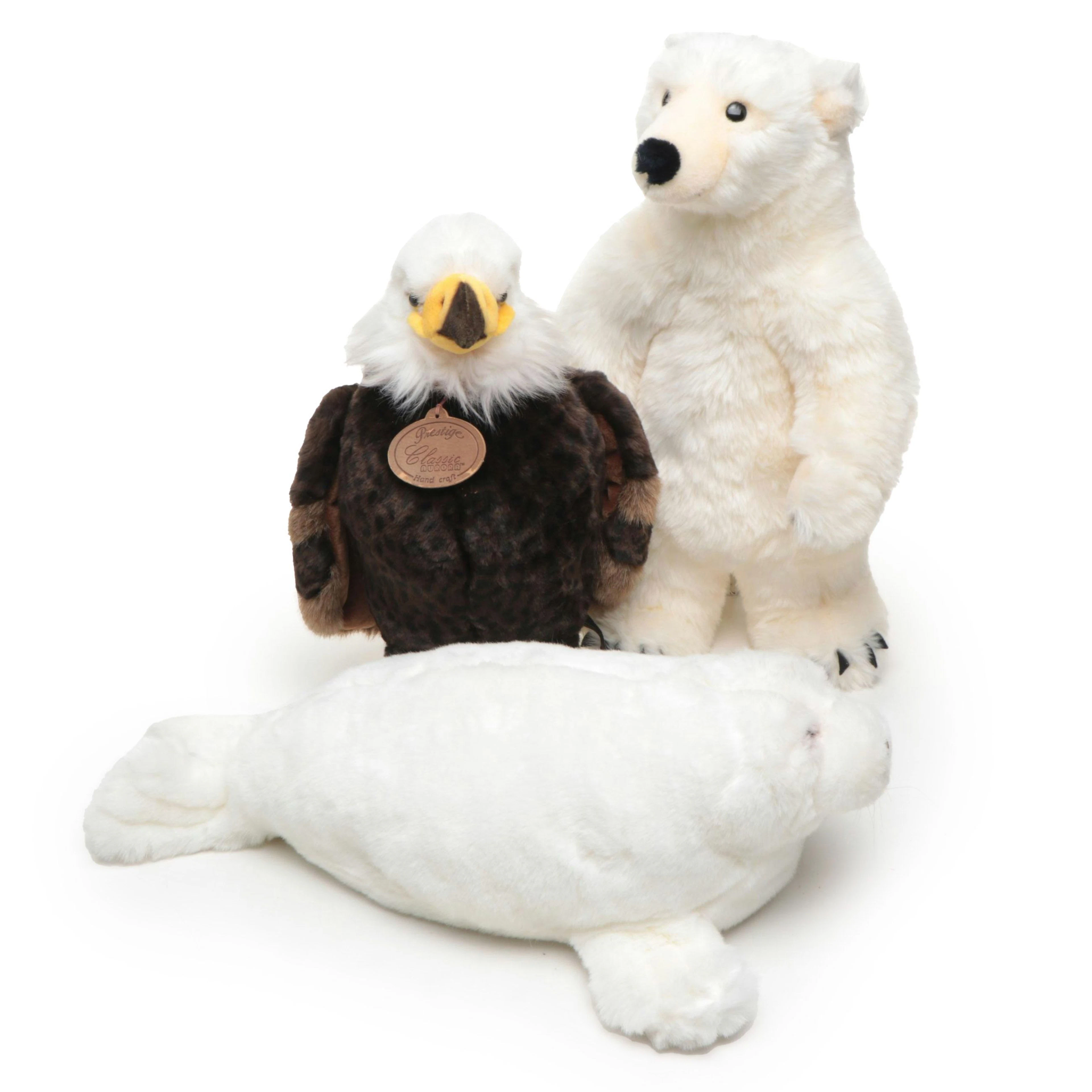 Classic Aurora Bald Eagle with Other Polar Bear and Seal Stuffed Toys