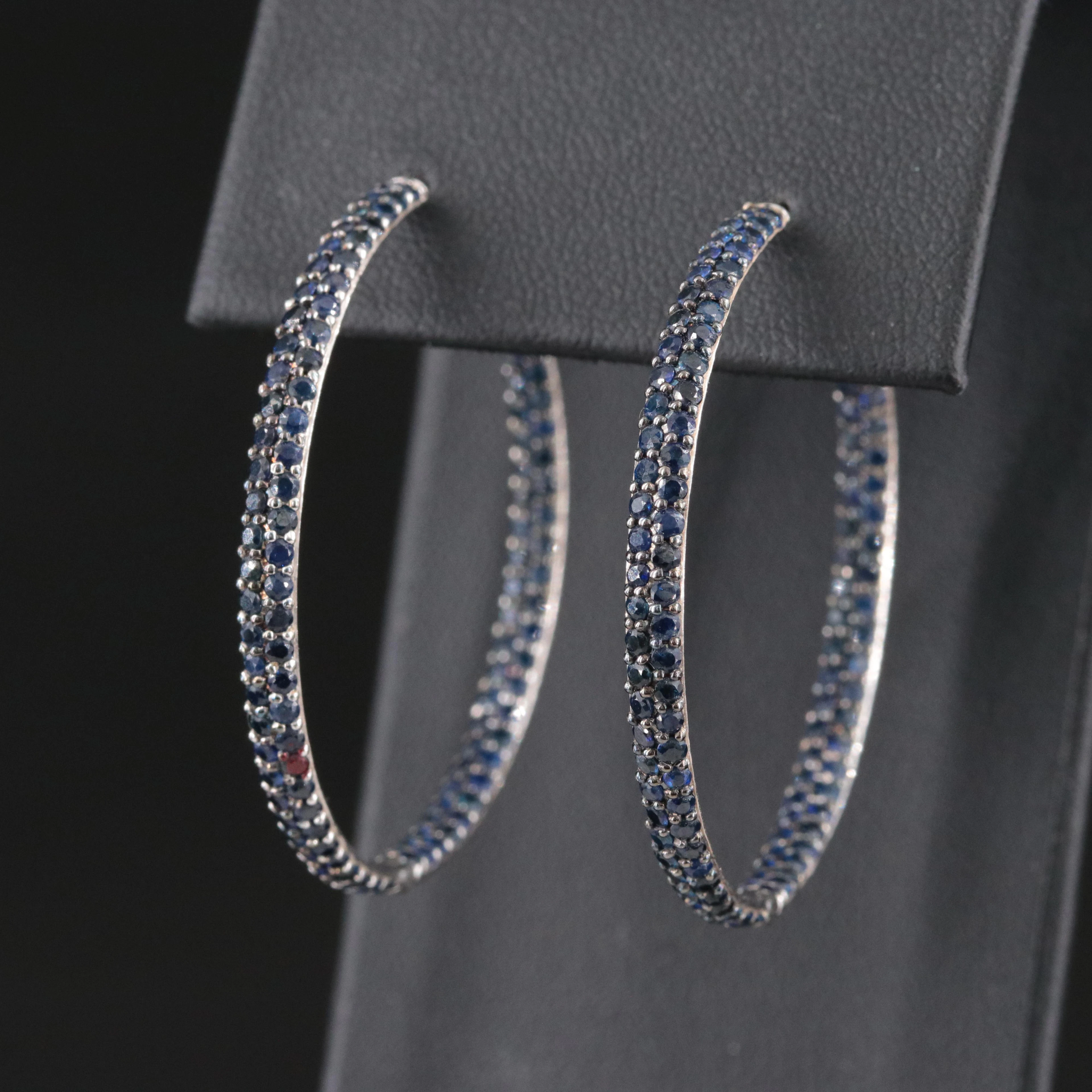 EFFY 14K Sapphire Inside-Out Hoop Earrings