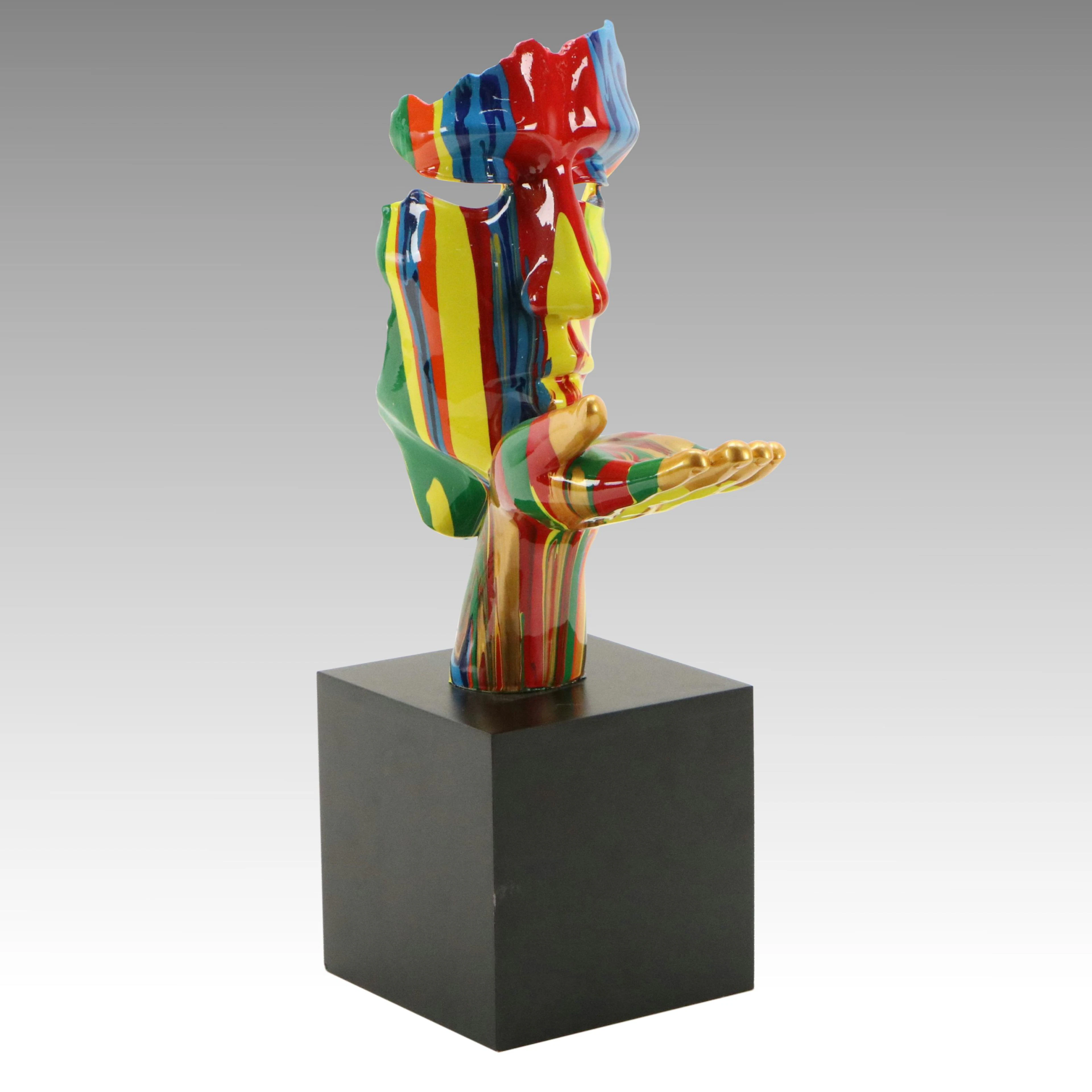 Contemporary Surrealist Blowing a Kiss Sculpture