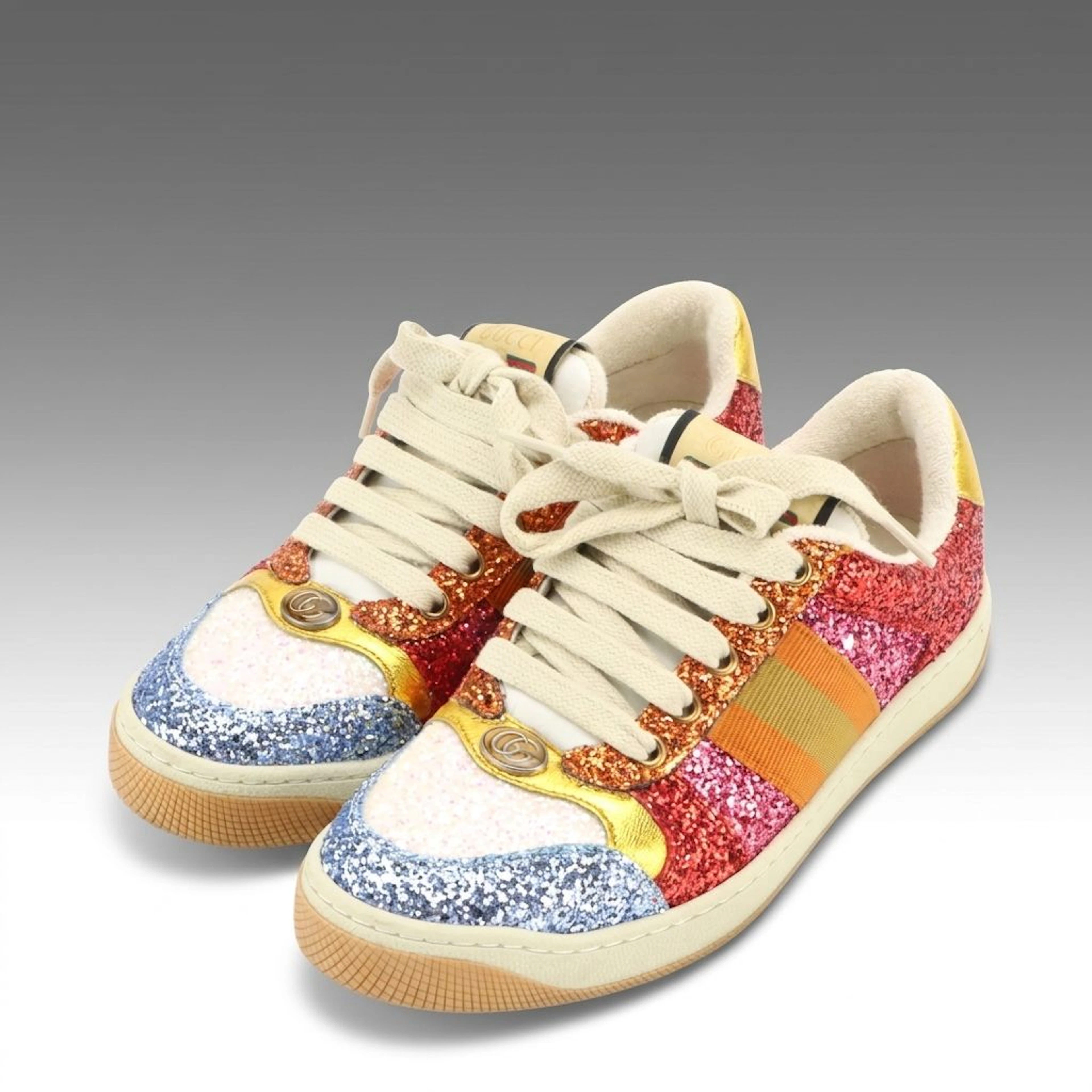 Gucci Glitter-Embellished Screener Sneakers
