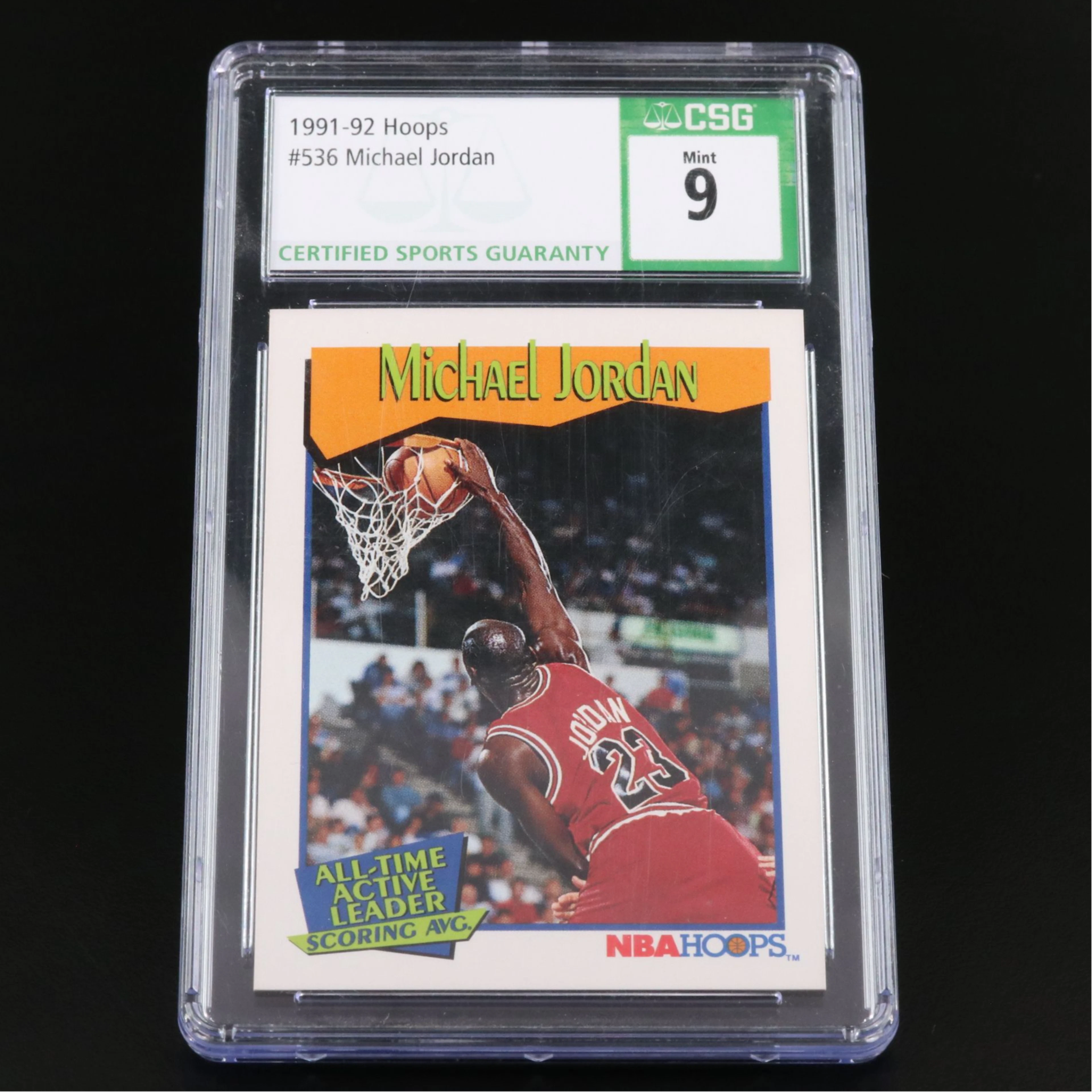 1991-92 NBA Hoops Michael Jordan Chicago Bulls Basketball Card Graded CSG 9