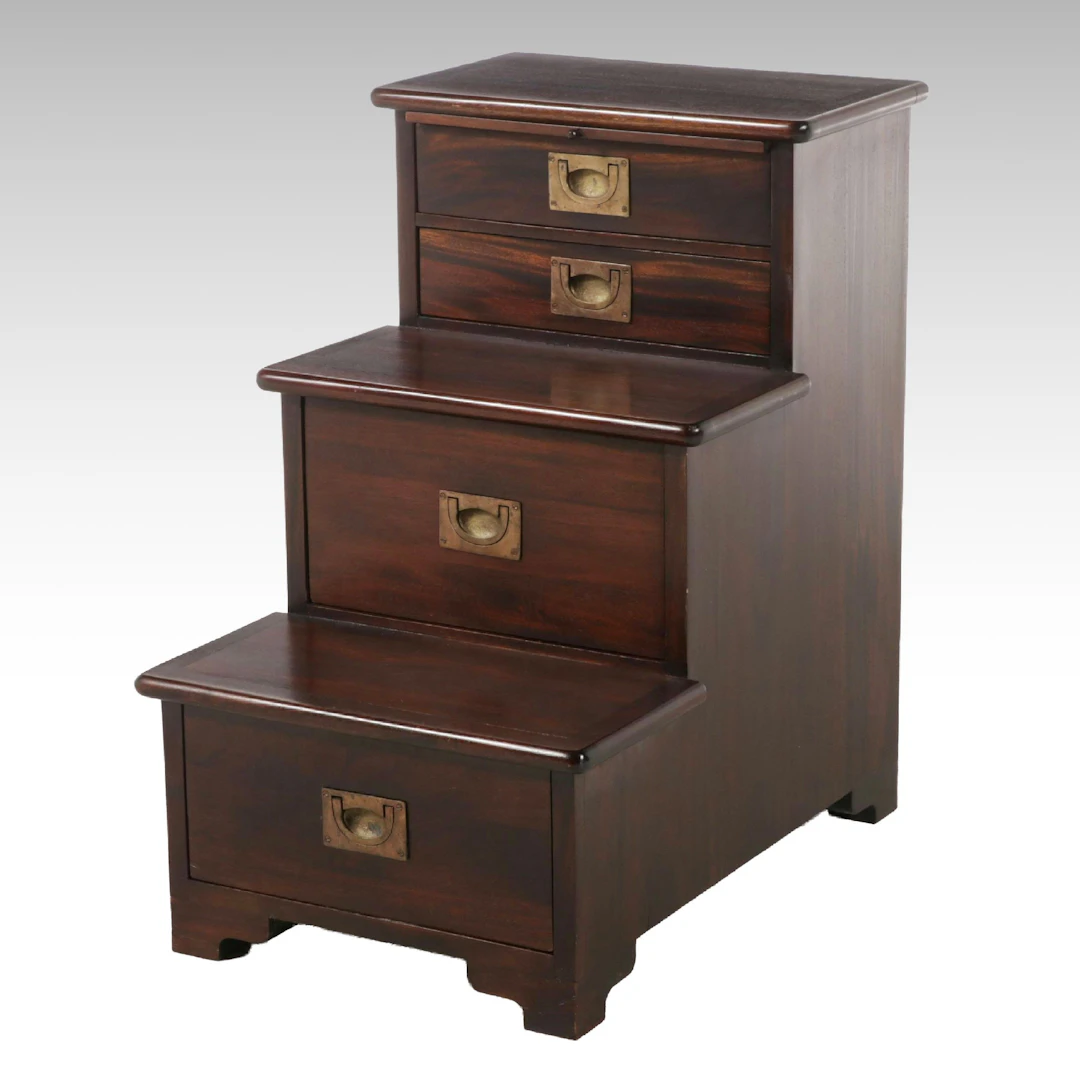 Selamat Designs Rosewood Tiered Library Step Chest, Late 20th Century