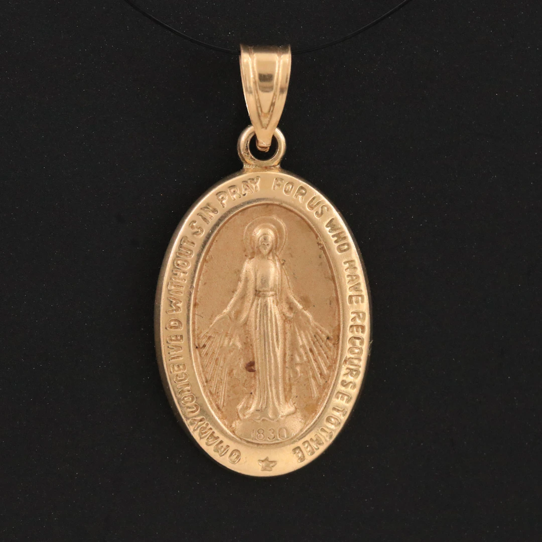 14K Miraculous Medal Pendant