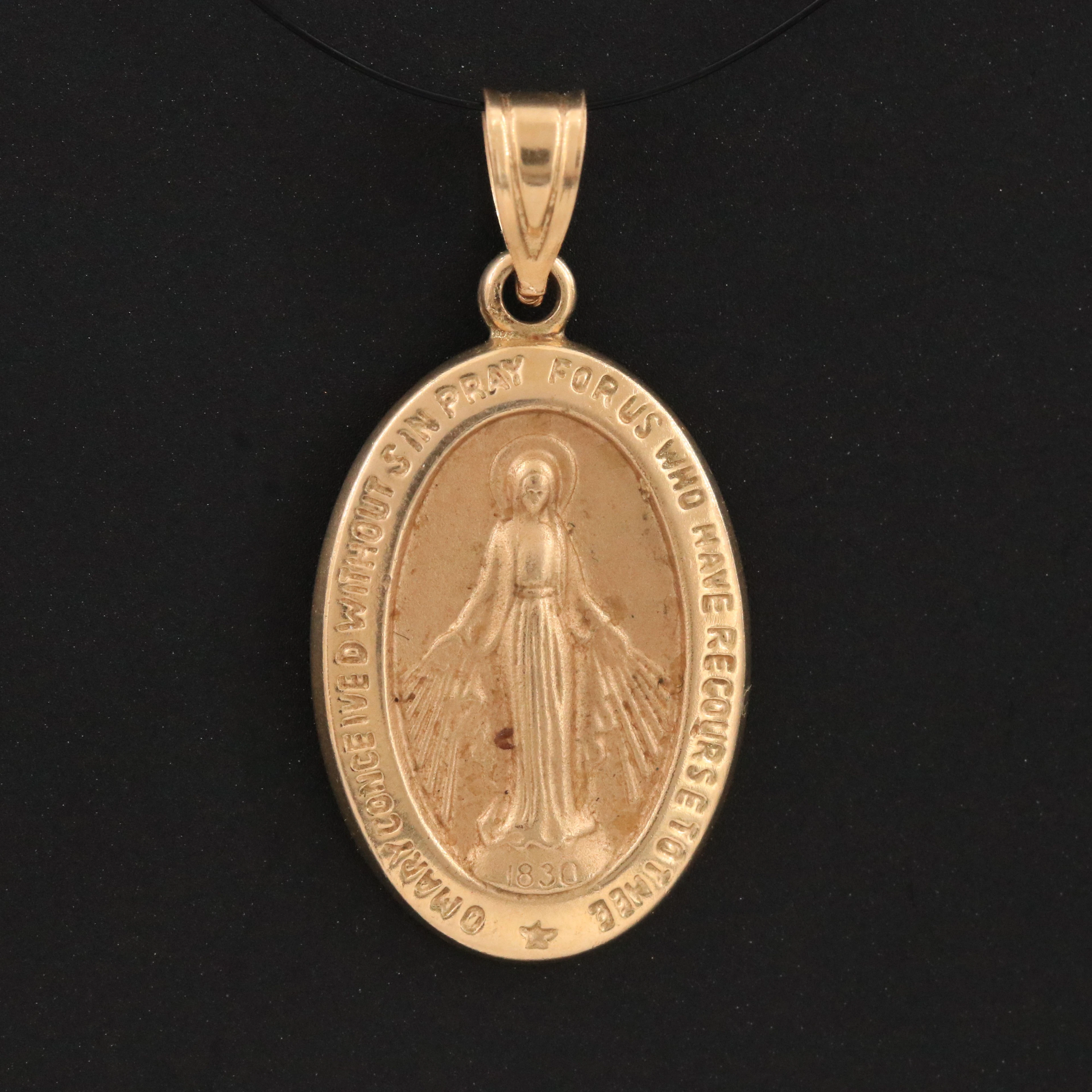 14K Miraculous Medal Pendant