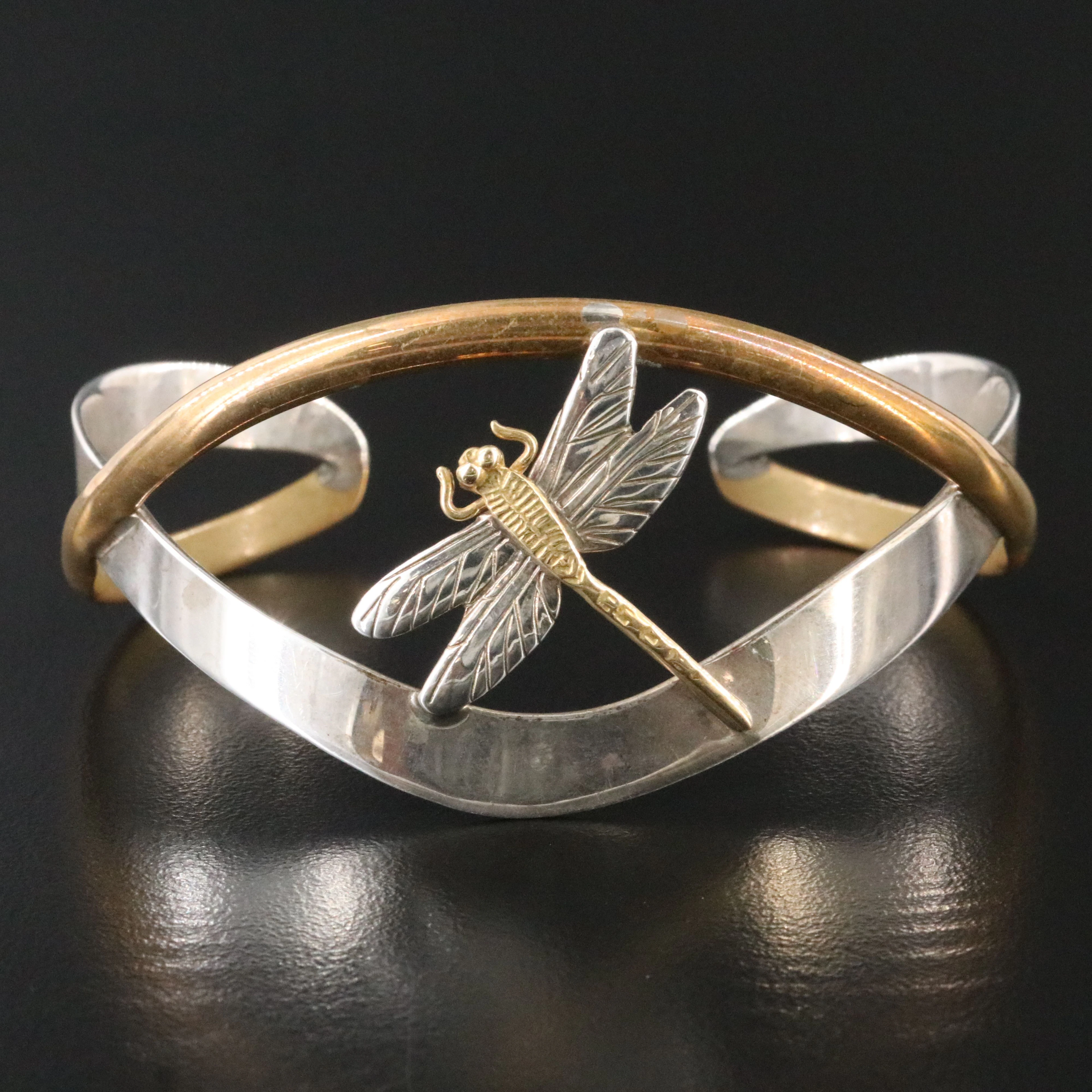 Courtney Sterling and Brass Dragonfly Cuff