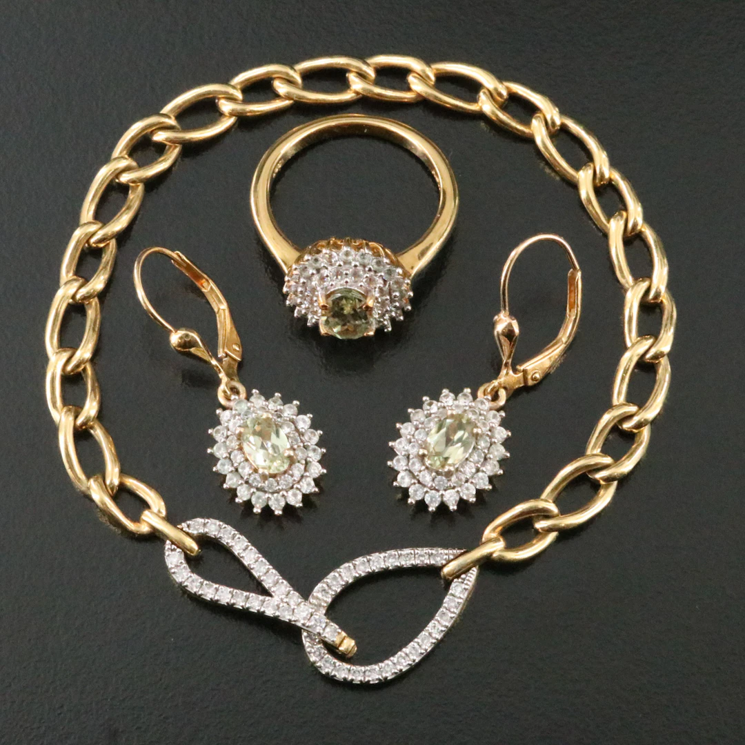 Sterling Jewelry with Lab Grown Alexandrite, Diamond, and Zircon