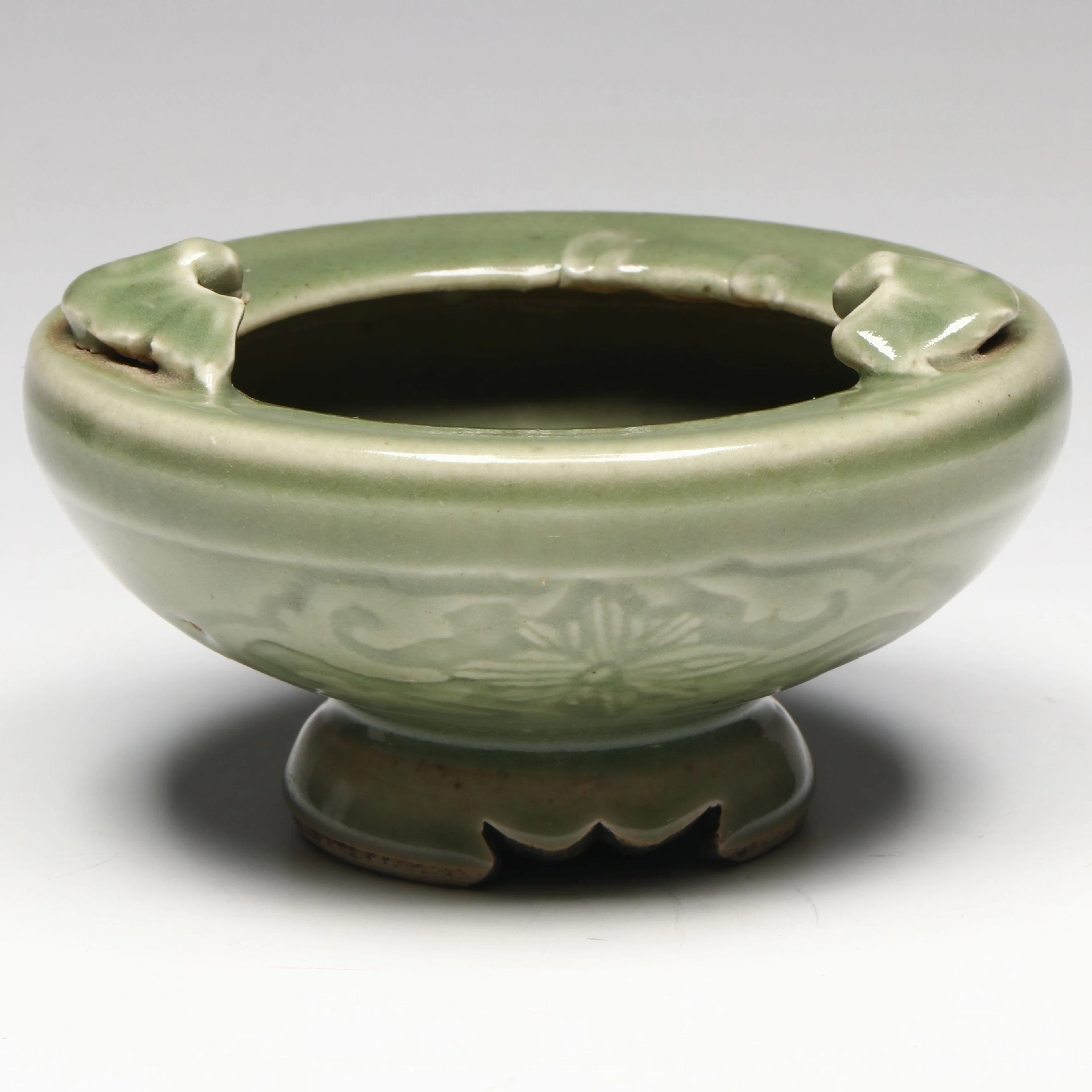 Antique Chinese Longquan Porcelain Celadon Tripod Censer