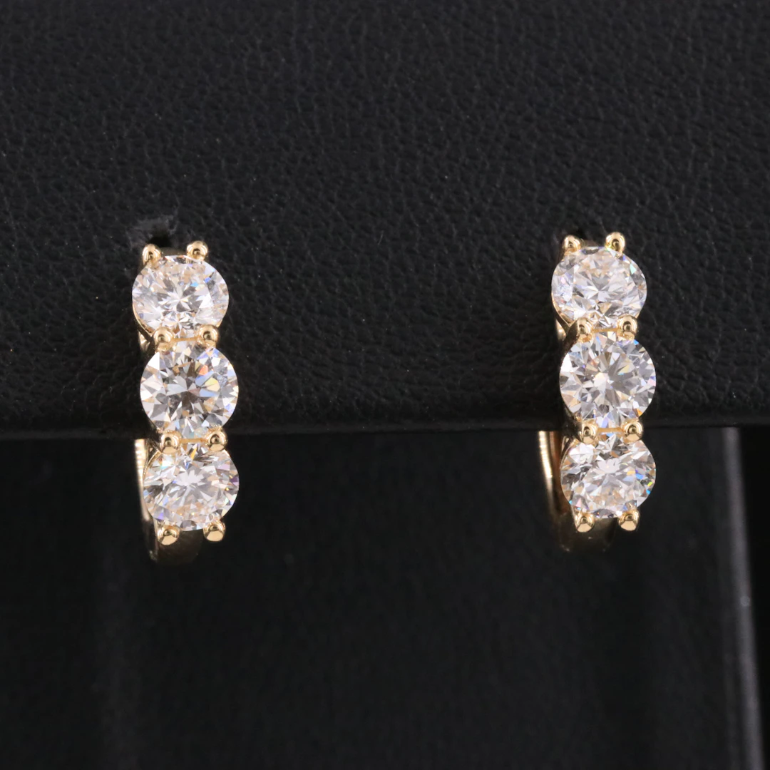 14K 2.00 CTW Lab Grown Diamond Hoop Earrings with IGI Report