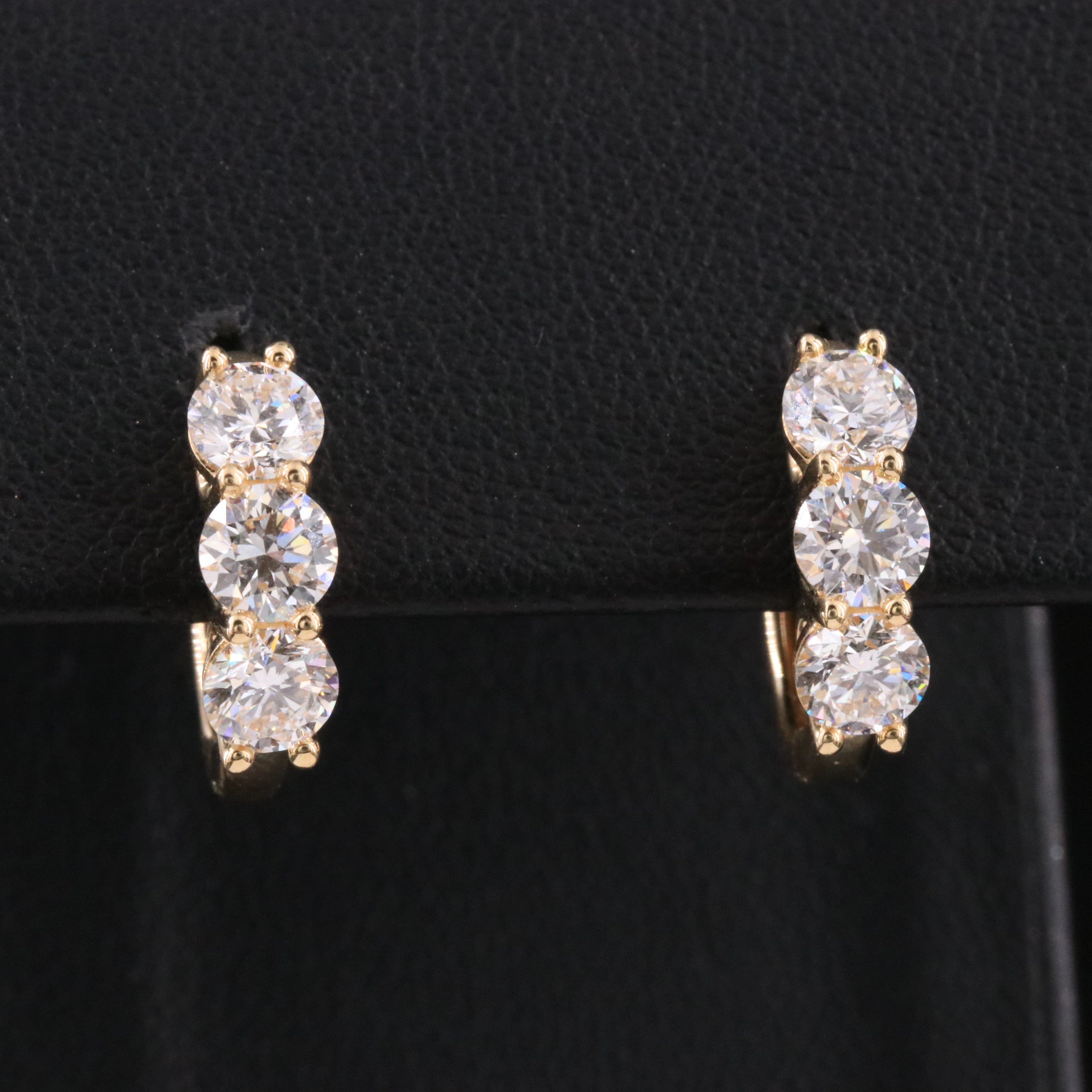 14K 2.00 CTW Lab Grown Diamond Hoop Earrings with IGI Report