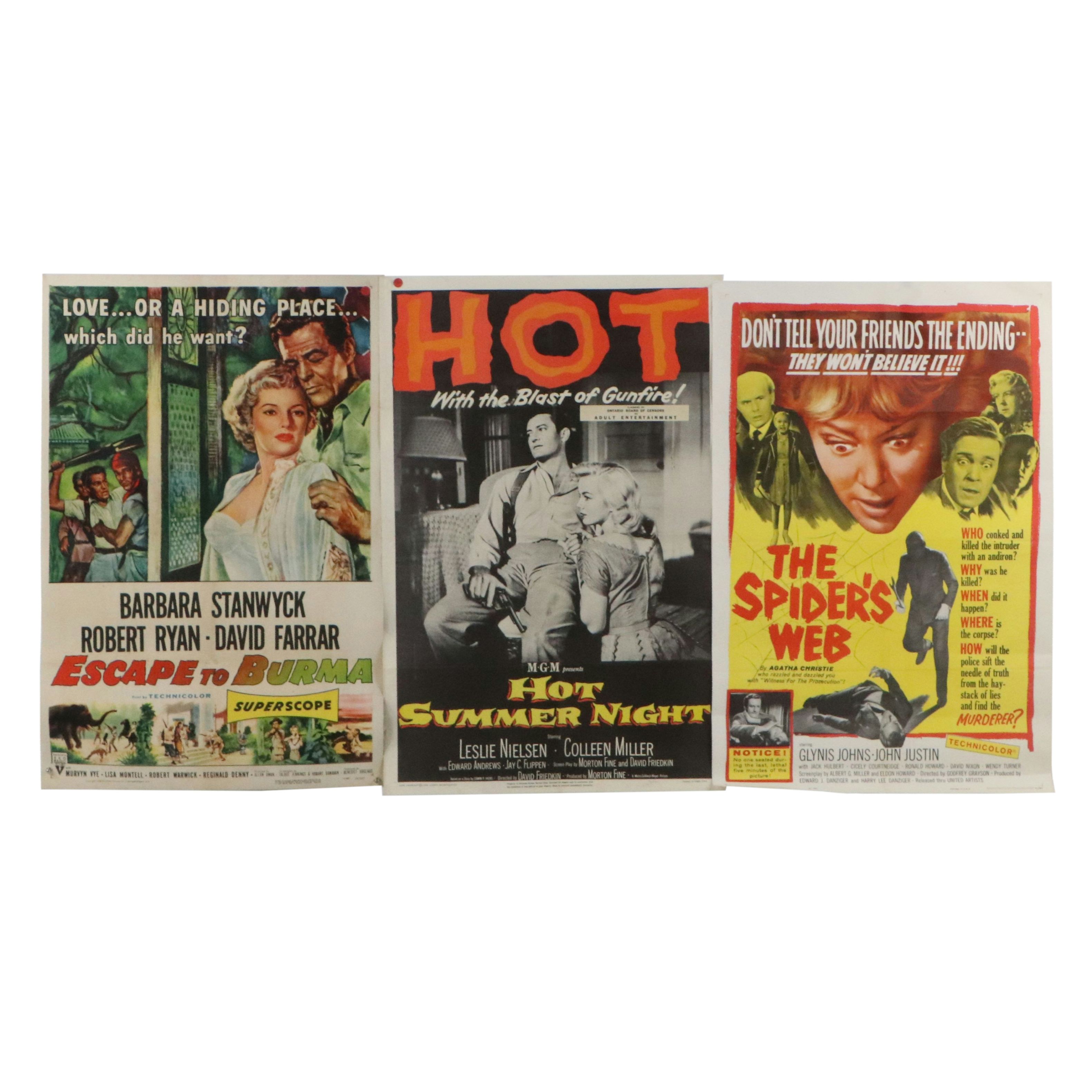 Offset Lithograph "Escape to Burma" and Other Vintage Movie Posters