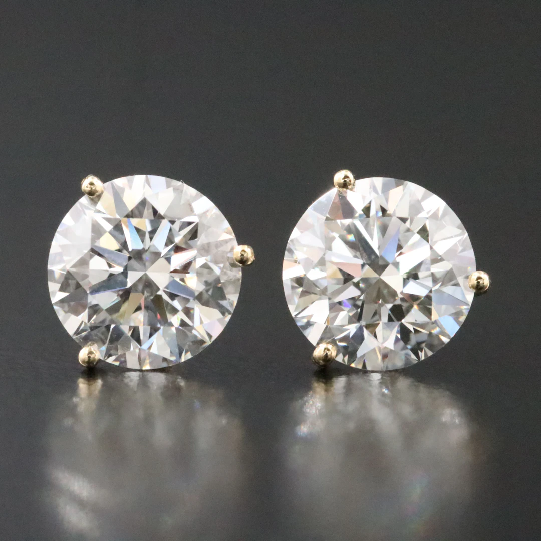 14K 4.04 CTW Lab Grown Diamond Stud Earrings with IGI Reports