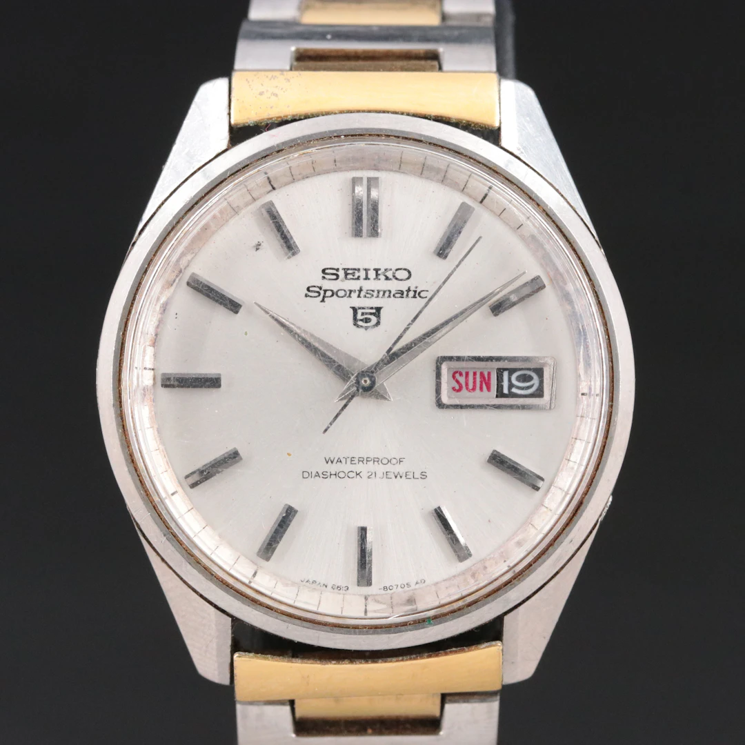 Seiko Sportsmatic 5 Diashock Two-Tone Quartz Watch