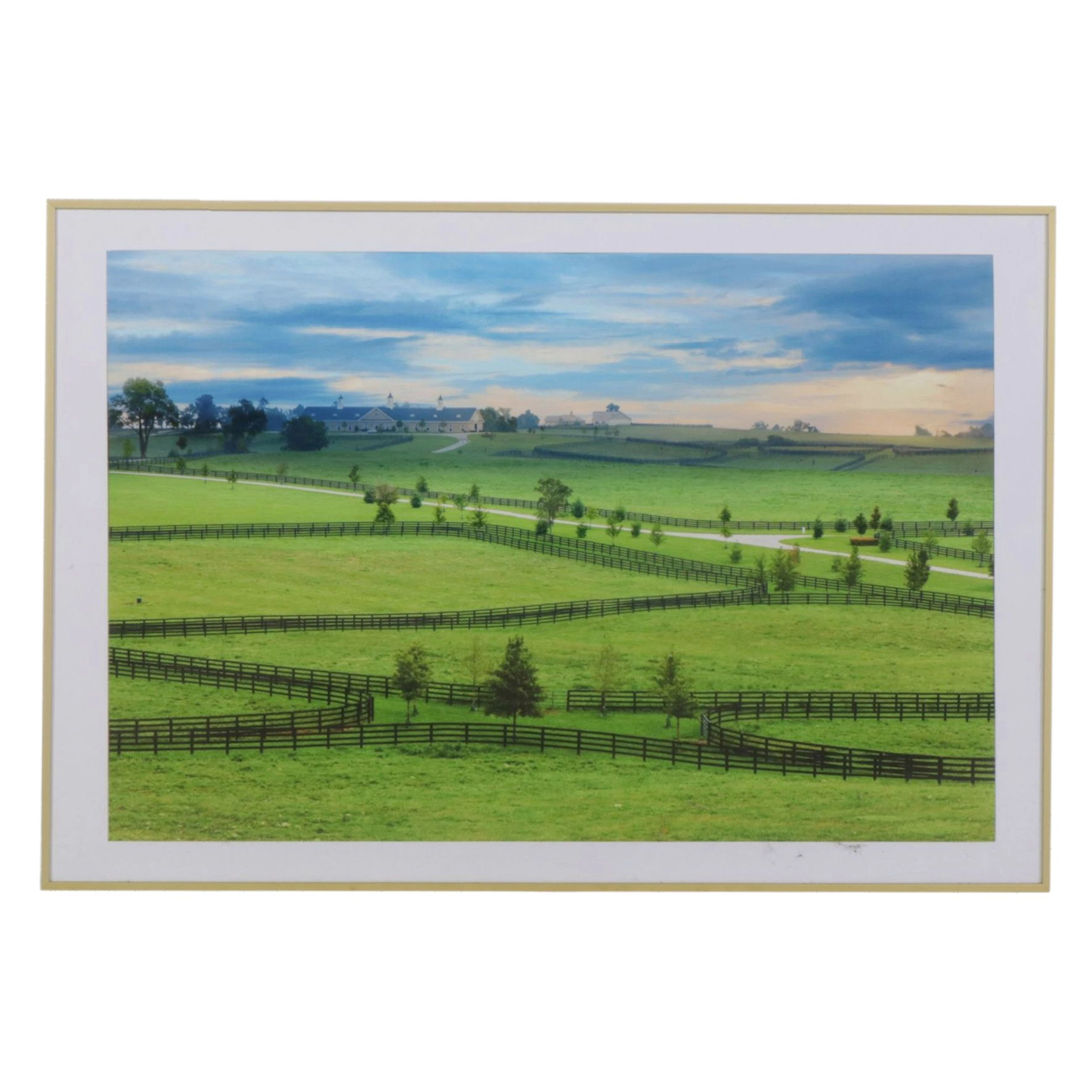 Giclée Landscape Photograph Poster of Kentucky Horse Farm, Early 21st Century