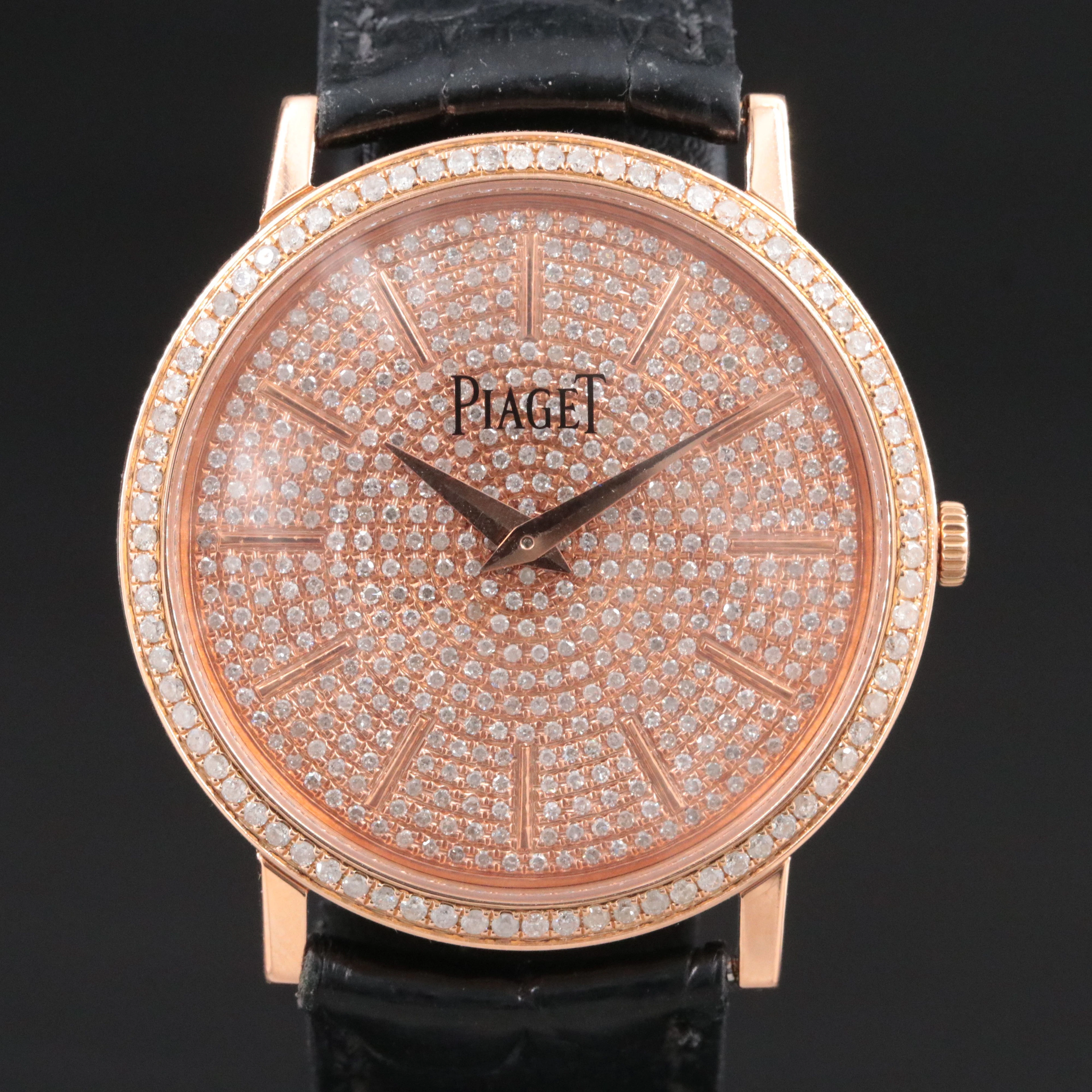 Piaget Altiplano 18K Rose Gold 2.81 CTW Diamonds 38mm Manual Wind Watch